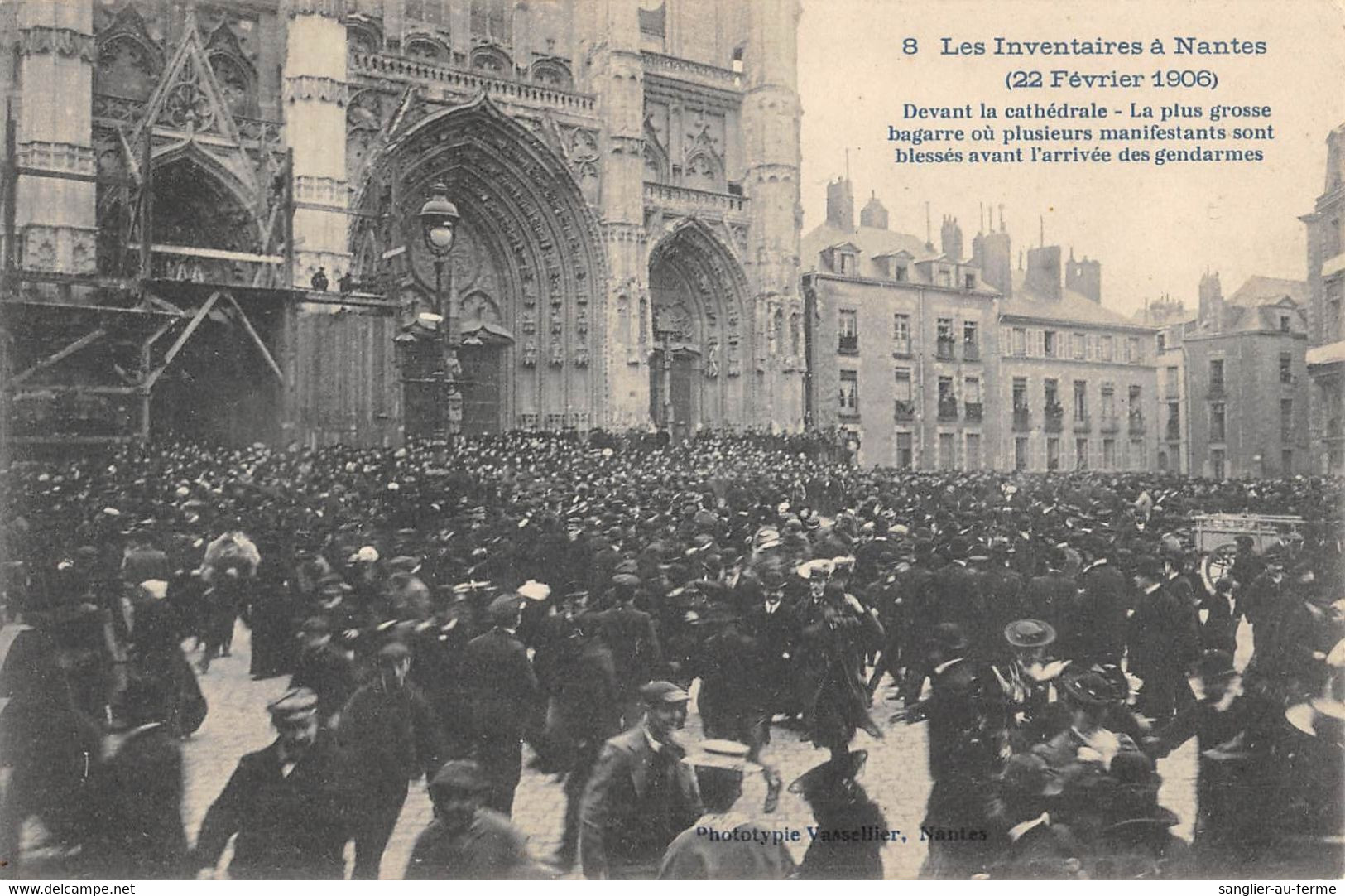CPA 44 LES INVENTAIRES A NANTES 1906 DEVANT LA CATHEDRALE BAGARRE - Nantes