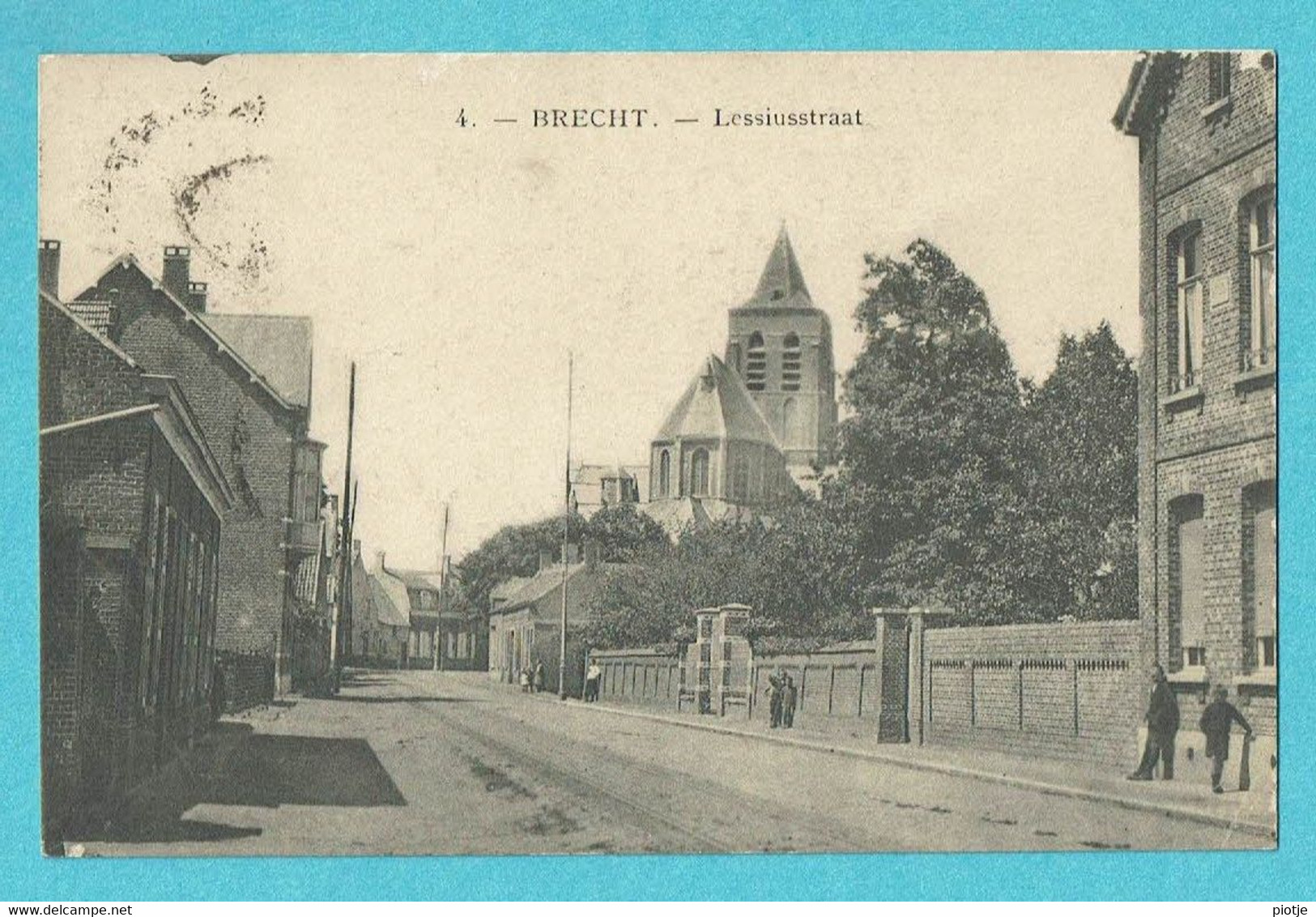 * Brecht (Antwerpen - Anvers) * (SAIA, Nr 4) Lessiusstraat, église, Kerk, Church, Animée, Unique, Rare, TOP - Brecht