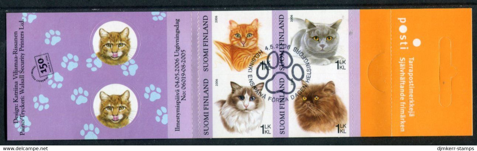 FINLAND 2006 Cats Booklet Used.  Michel  1801-04 - Gebruikt