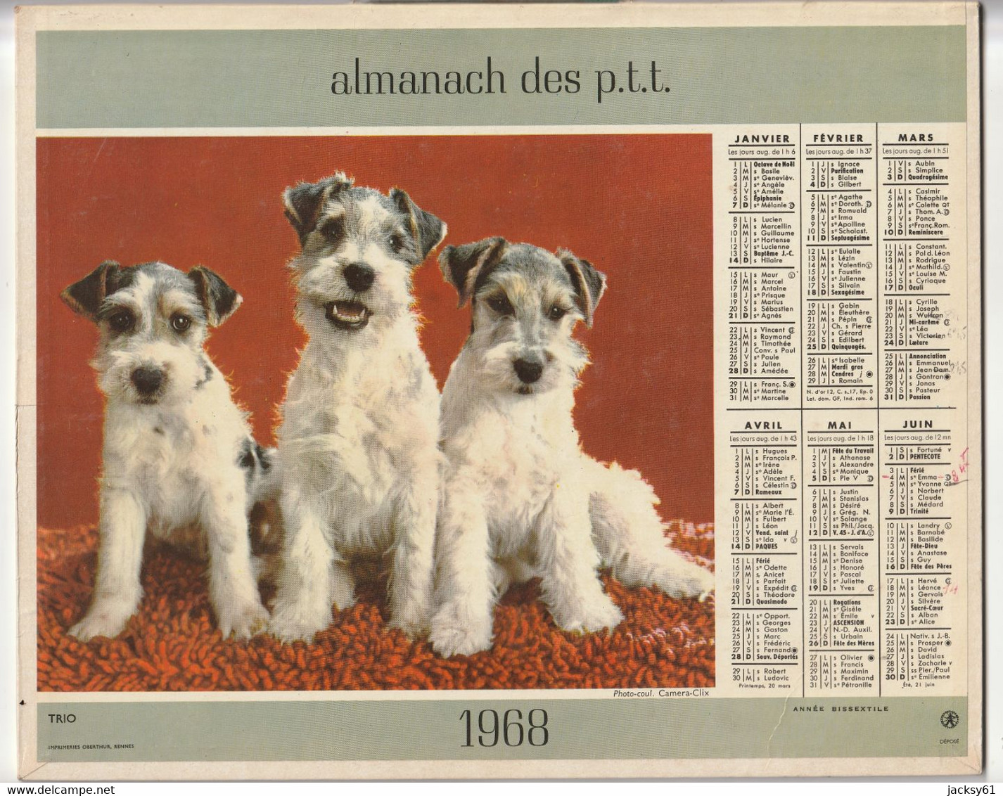 Almanach Des P.T.T. - 1968 - Trio - Surprise - Petit Format : 1961-70