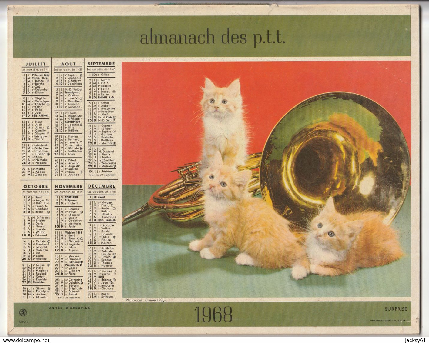 Almanach Des P.T.T. - 1968 - Trio - Surprise - Petit Format : 1961-70