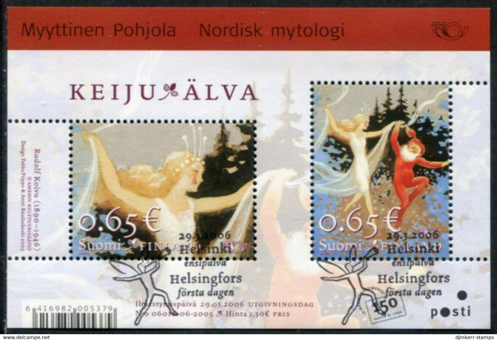 FINLAND 2006 Nordic Mythology Block Used.  Michel  Block 40 - Used Stamps