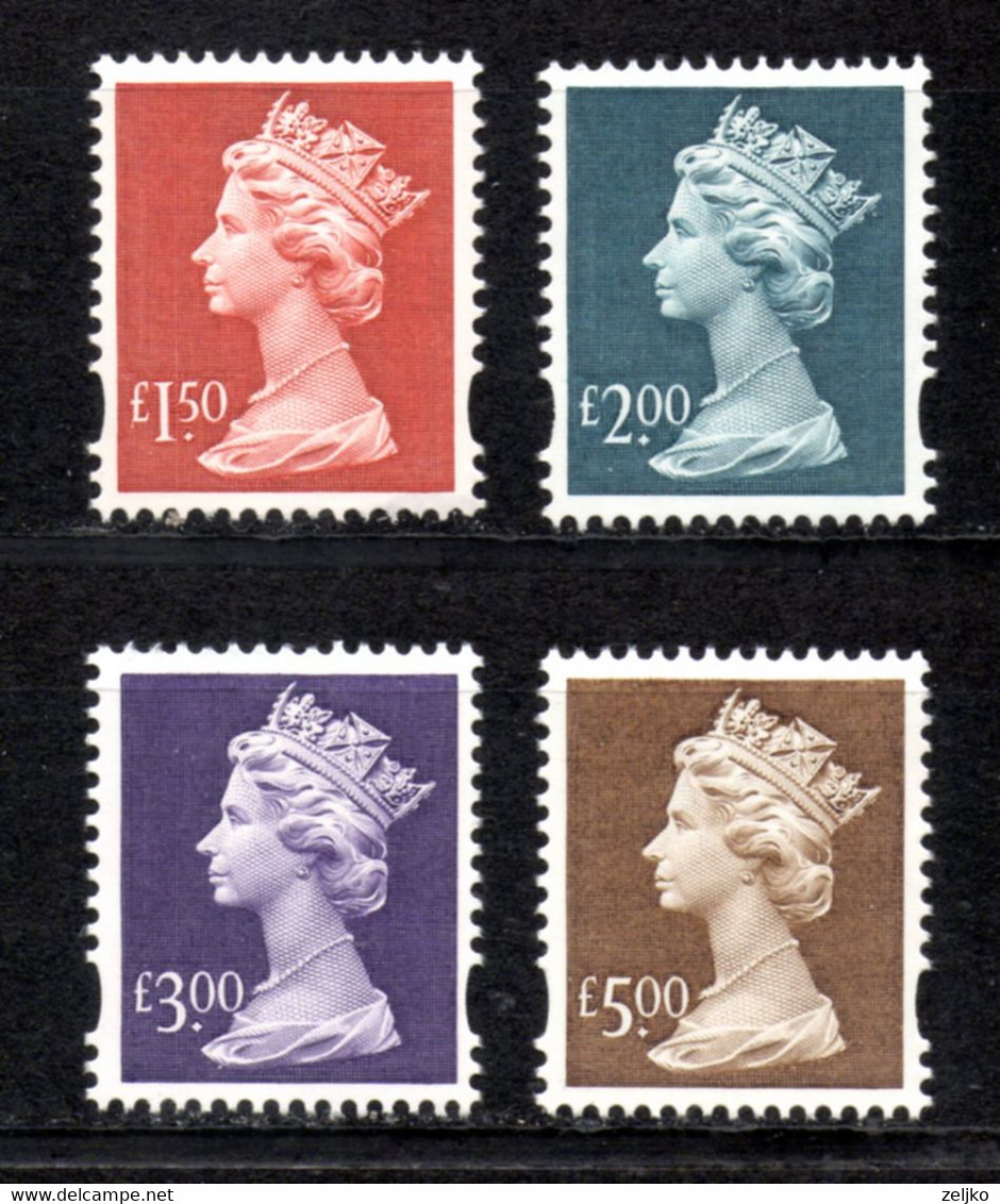 UK, GB, Great Britain, MNH, 1999, Michel 1793 - 1796, Queen Elizabeth, Definitives - Ongebruikt