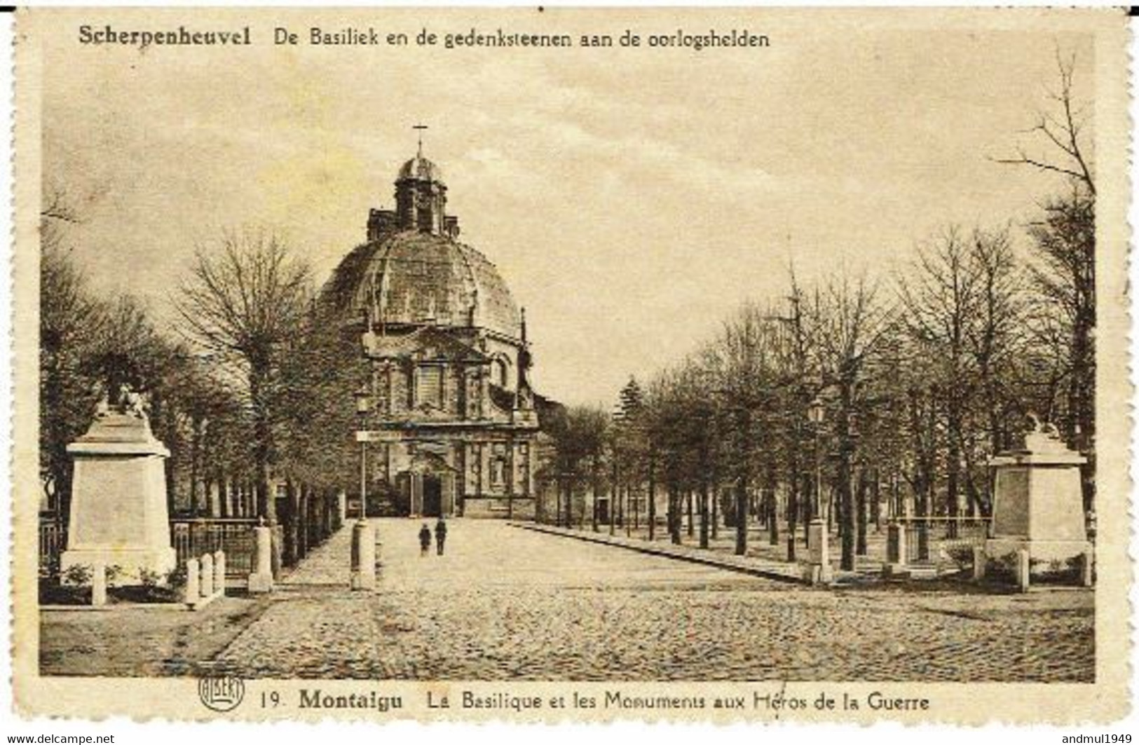 MONTAIGU-SCHERPENHEUVEL - La Basilique Et Les Monuments Aux Héros De La Guerre - Oblitération De 1936 - Scherpenheuvel-Zichem