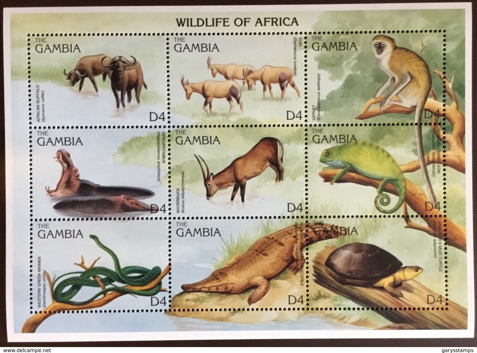 Gambia 1996 Wildlife Of Africa Animals Reptiles Sheetlet MNH - Sonstige & Ohne Zuordnung