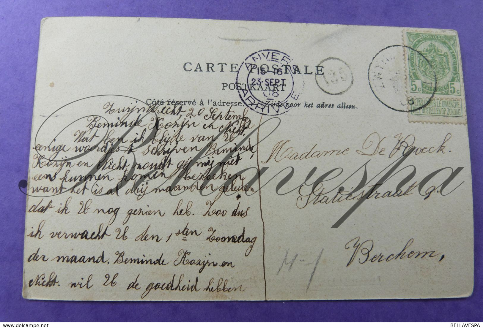 Zwijndrecht. Couvent Dominicains La Sarte Leszaal. Edit. J.Jacobs  1908 - Zwijndrecht