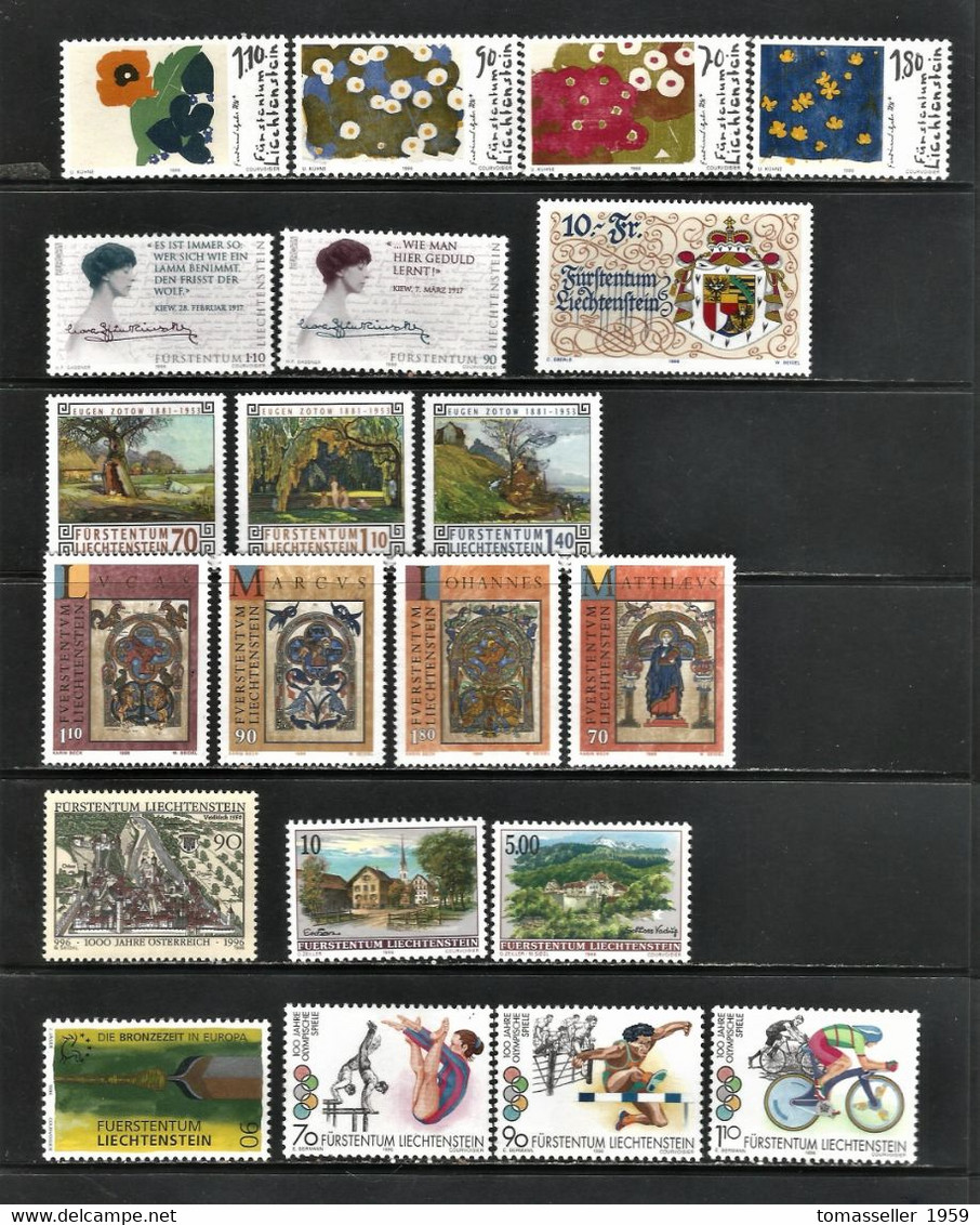 Liechtenstein -13!!!  Full Years (1995-2007) Set - Almost 120 Issues.MNH* - Collections