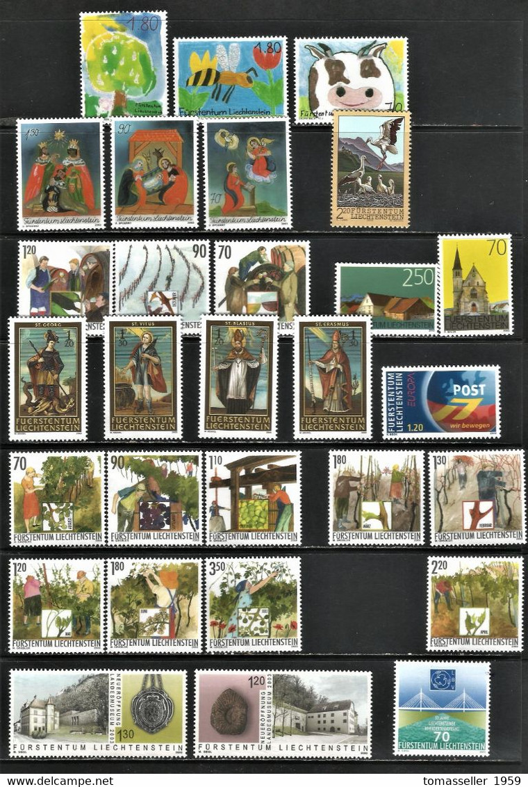 Liechtenstein -13!!!  Full Years (1995-2007) set - Almost 120 issues.MNH*