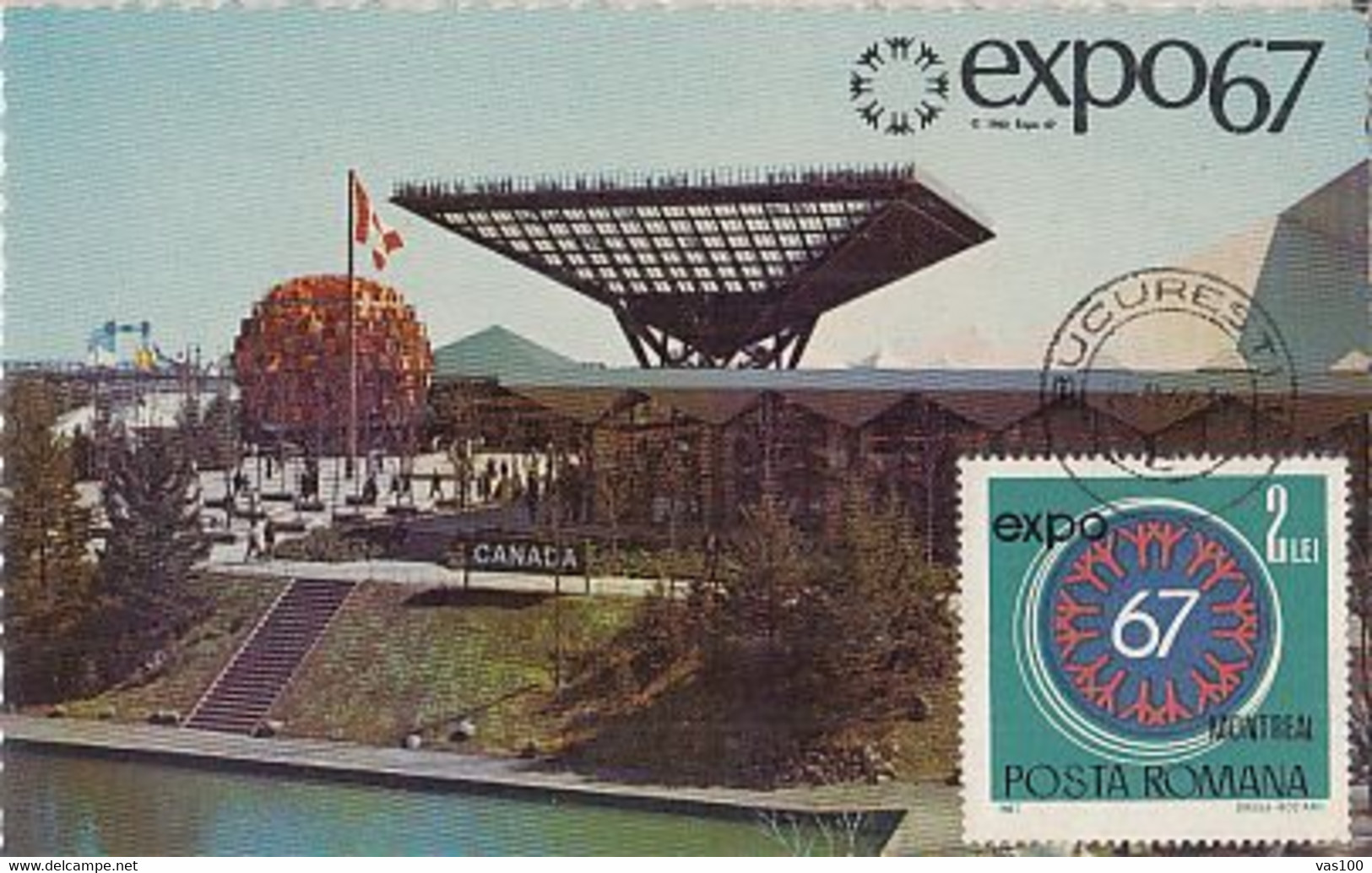 UNIVERSAL EXHIBITIONS, MONTREAL'67, CANADA PAVILION, SPECIAL POSTCARD, 1967, ROMANIA - 1967 – Montréal (Canada)