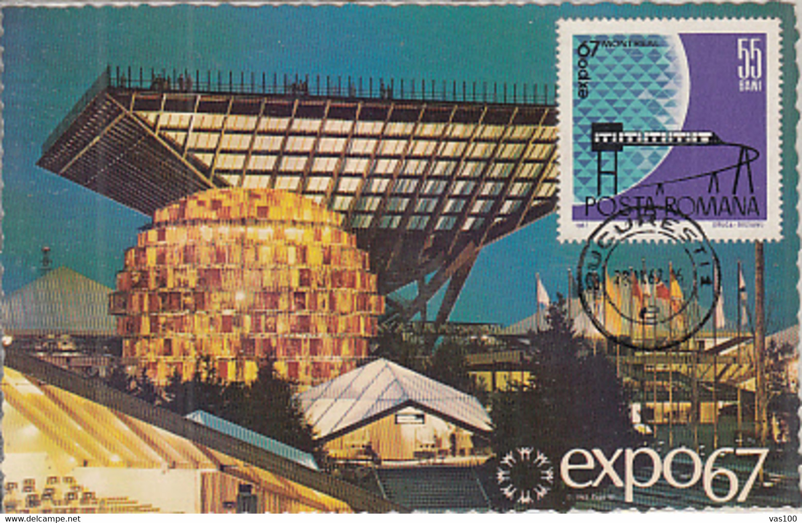 UNIVERSAL EXHIBITIONS, MONTREAL'67, CANADA PAVILION, SPECIAL POSTCARD, 1967, ROMANIA - 1967 – Montreal (Canada)