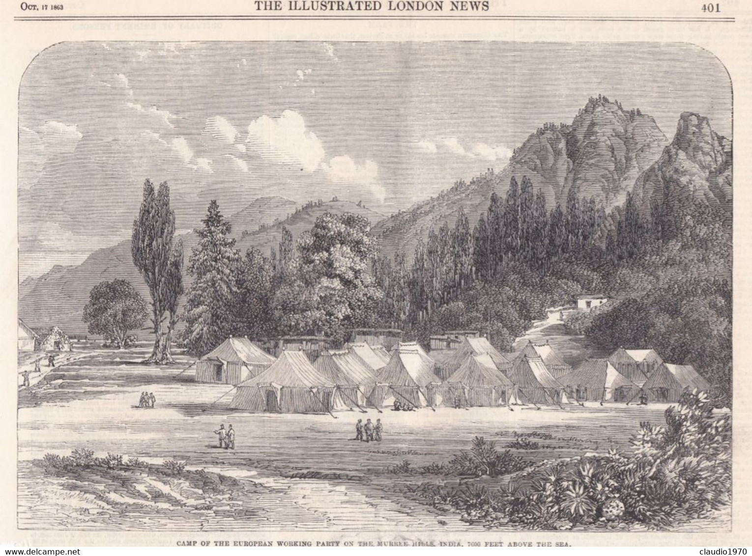 THE ILLUSTRATED LONDON NEWS  - RITAGLIO - STAMPA -CAMP OF EUROPEAN WORKING PARTY ON THE MURREE HELLES INDIA 700 - Non Classés