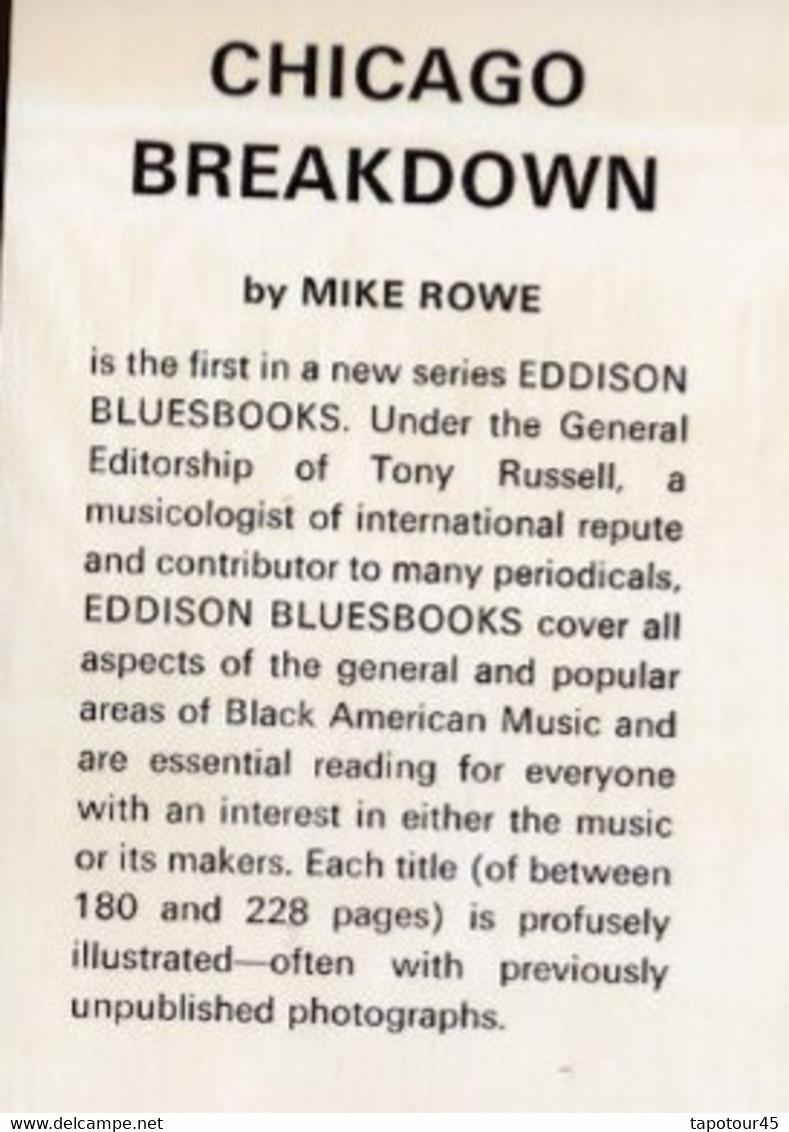 Tv 21/ /> Livre, Revues >  Jazz, Rock, Country >  "Chicago Breakdown  "Mike Rowe"  1973 - 1950-Heden