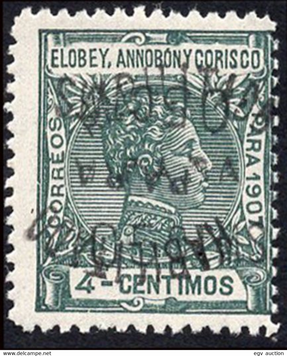 Elobey/Annobón - Edi * 50Dhi - 1908/1909 - 05cts S. 4cts. - Habilitación Doble Y 1 Invertida - Elobey, Annobon & Corisco