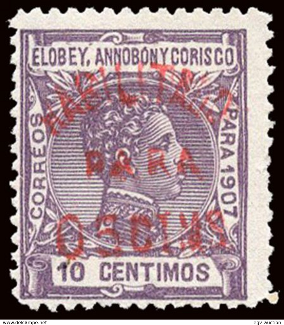 Elobey/Annobón - Edi * 50Ehcc - 1908/1909 - 05cts S. 10cts. - Habilitación Carmín - Elobey, Annobon & Corisco