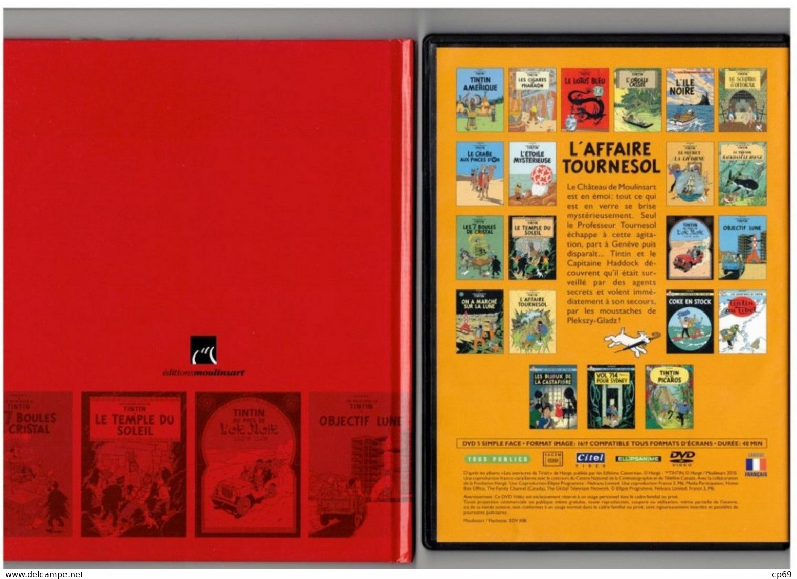 Tintin Hergé / Moulinsart 2010 Milou Chien Dog Cane L'Affaire Tournesol N°15 Capitaine Haddock DVD + Livret Explicatif - Animatie