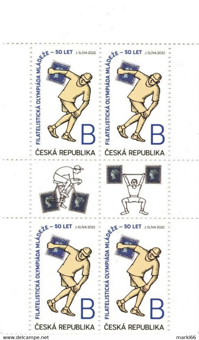 Czech Republic - 2022 - 50 Years Of Youth Philatelic Olympiad - Mint Booklet Stamp Pane (4 Stamps + 2 Coupons) - Nuovi