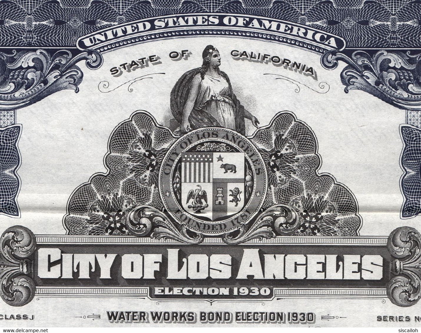 1934 California: City Of Los Angeles - Water Works Bond, Election 1930 - Eau