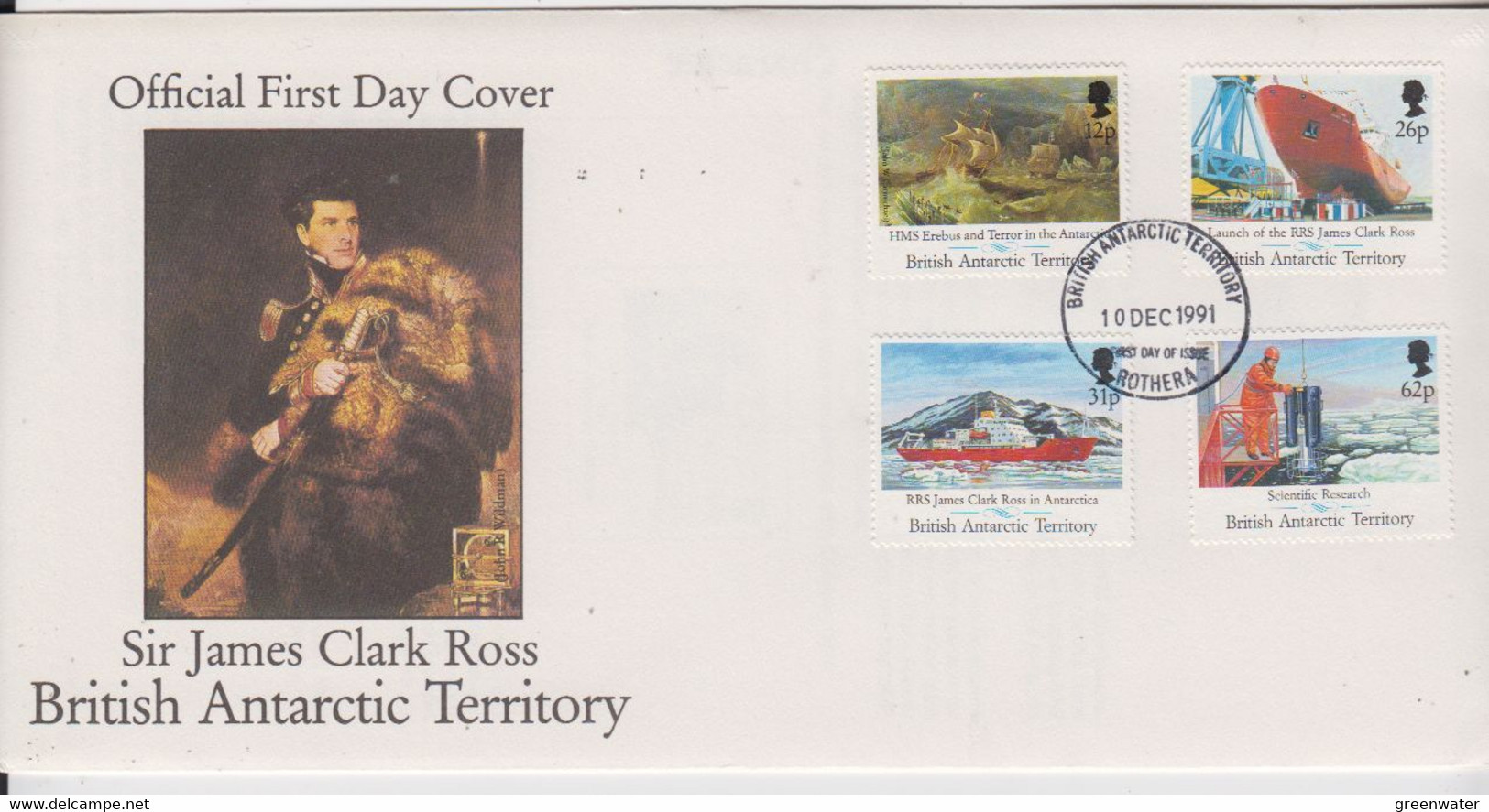 British Antarctic Territory (BAT) 1991 Maiden Voyage Of RRS James Clark Ross  4v FDC (PF155) - FDC