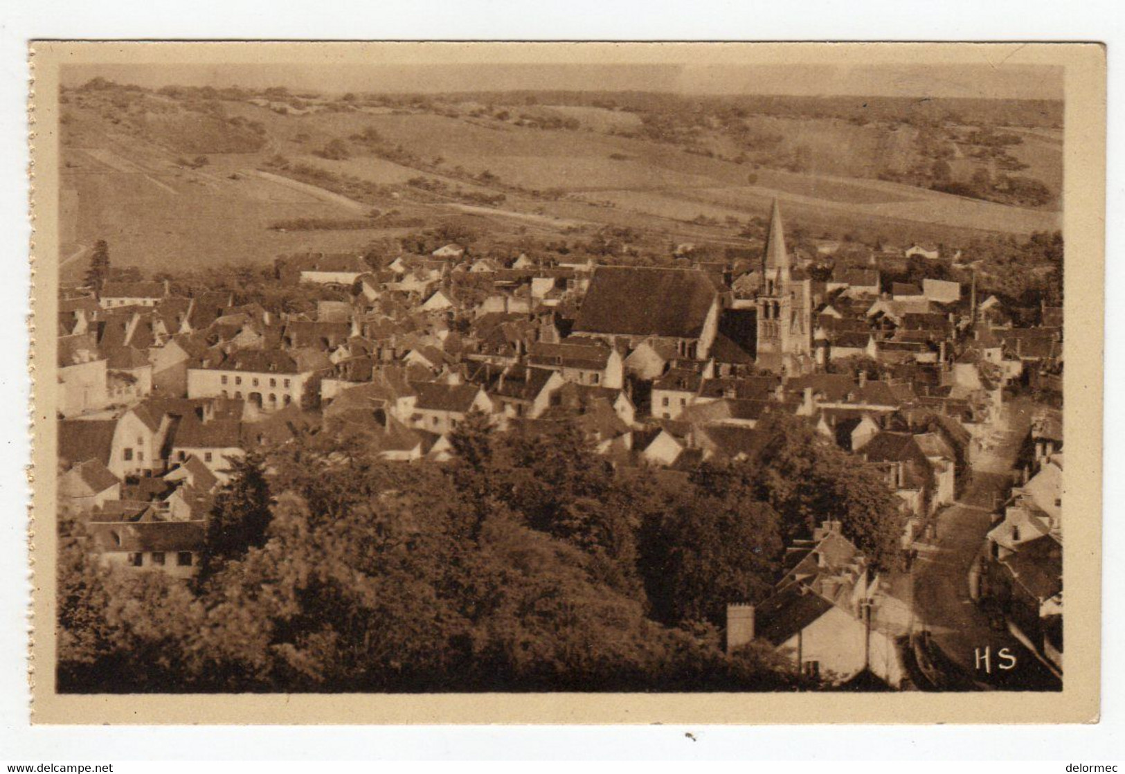 CPSM Vermenton Yonne 89 Vue Générale La Route Nationale RN N°6 Artistique Photo Sufize - Vermenton