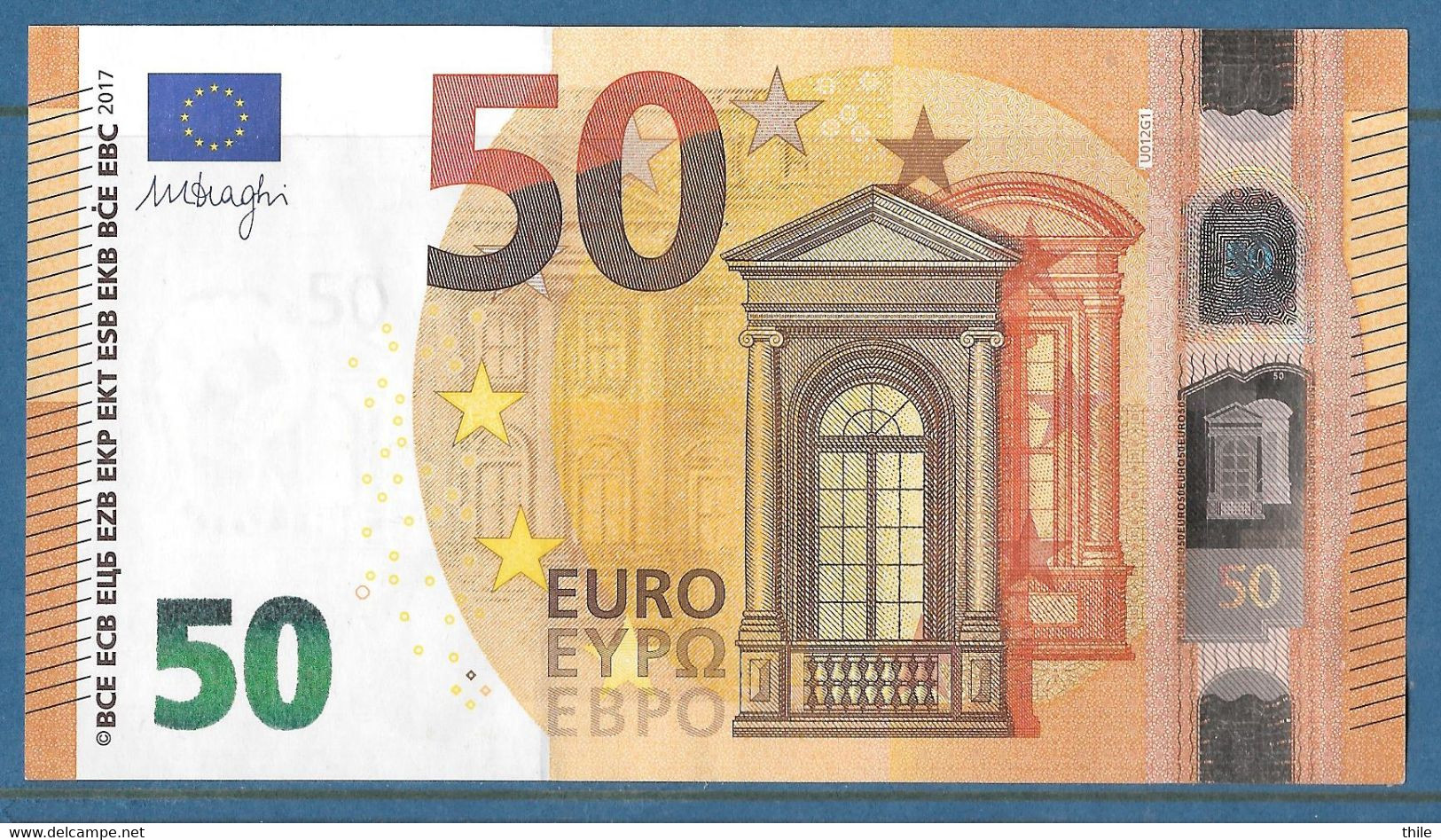 FRANCE - 50 € - UA - U012 G1 - UNC - Draghi - 50 Euro