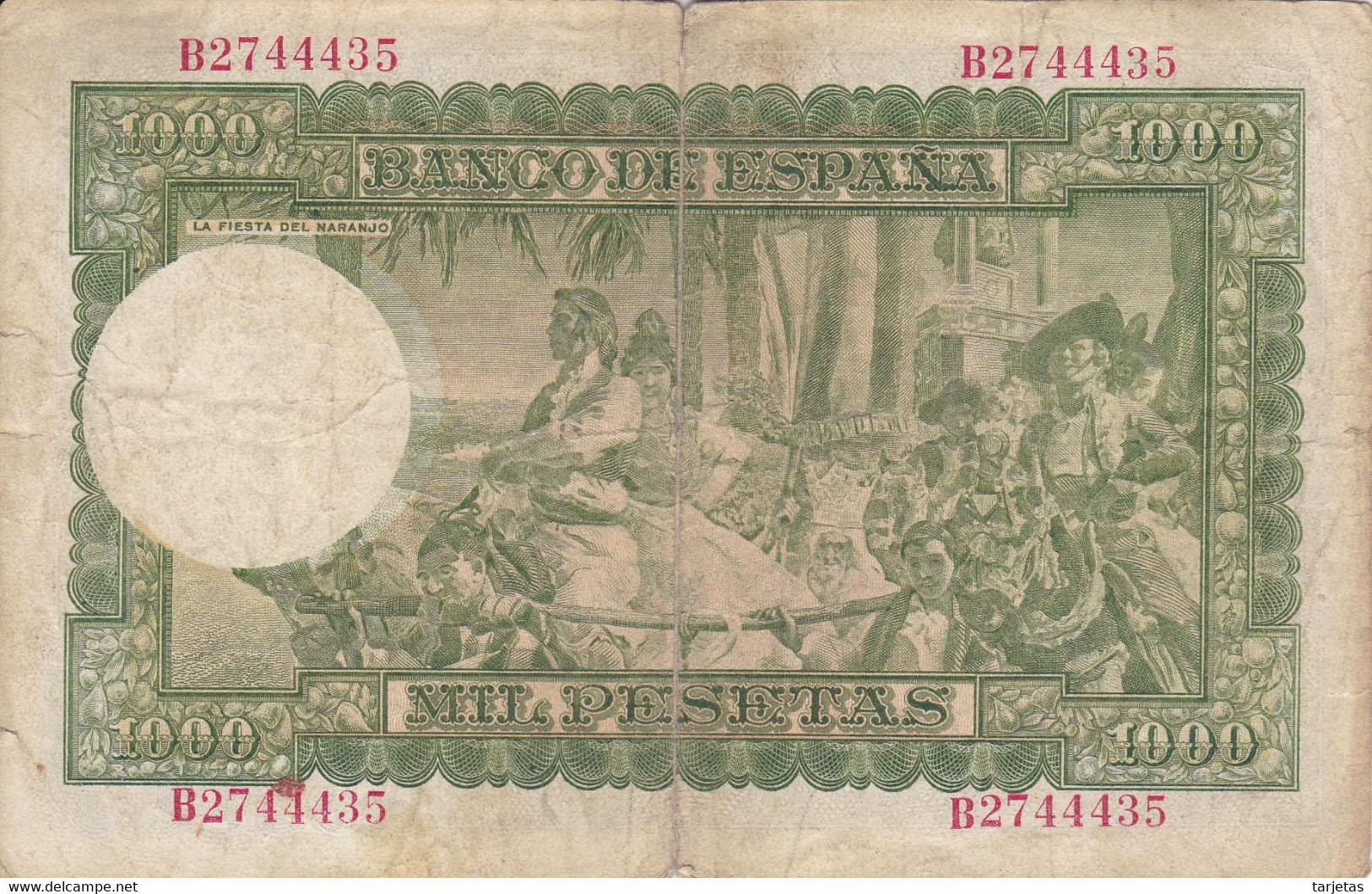 BILLETE DE ESPAÑA DE 1000 PTAS DEL 31/12/1951 SERIE B (BANKNOTE) - 1000 Peseten