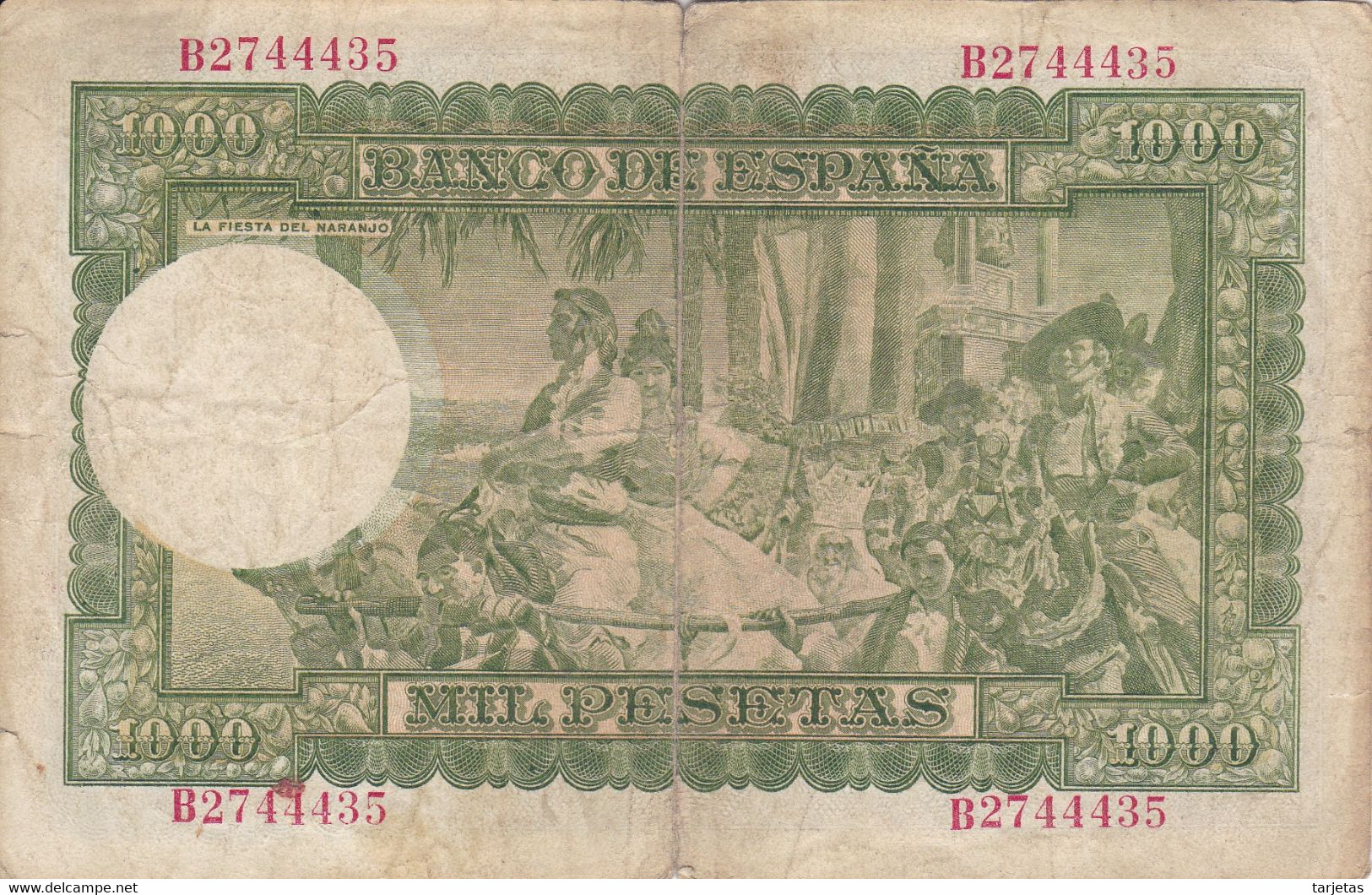 BILLETE DE ESPAÑA DE 1000 PTAS DEL 31/12/1951 SERIE B (BANKNOTE) - 1000 Pesetas