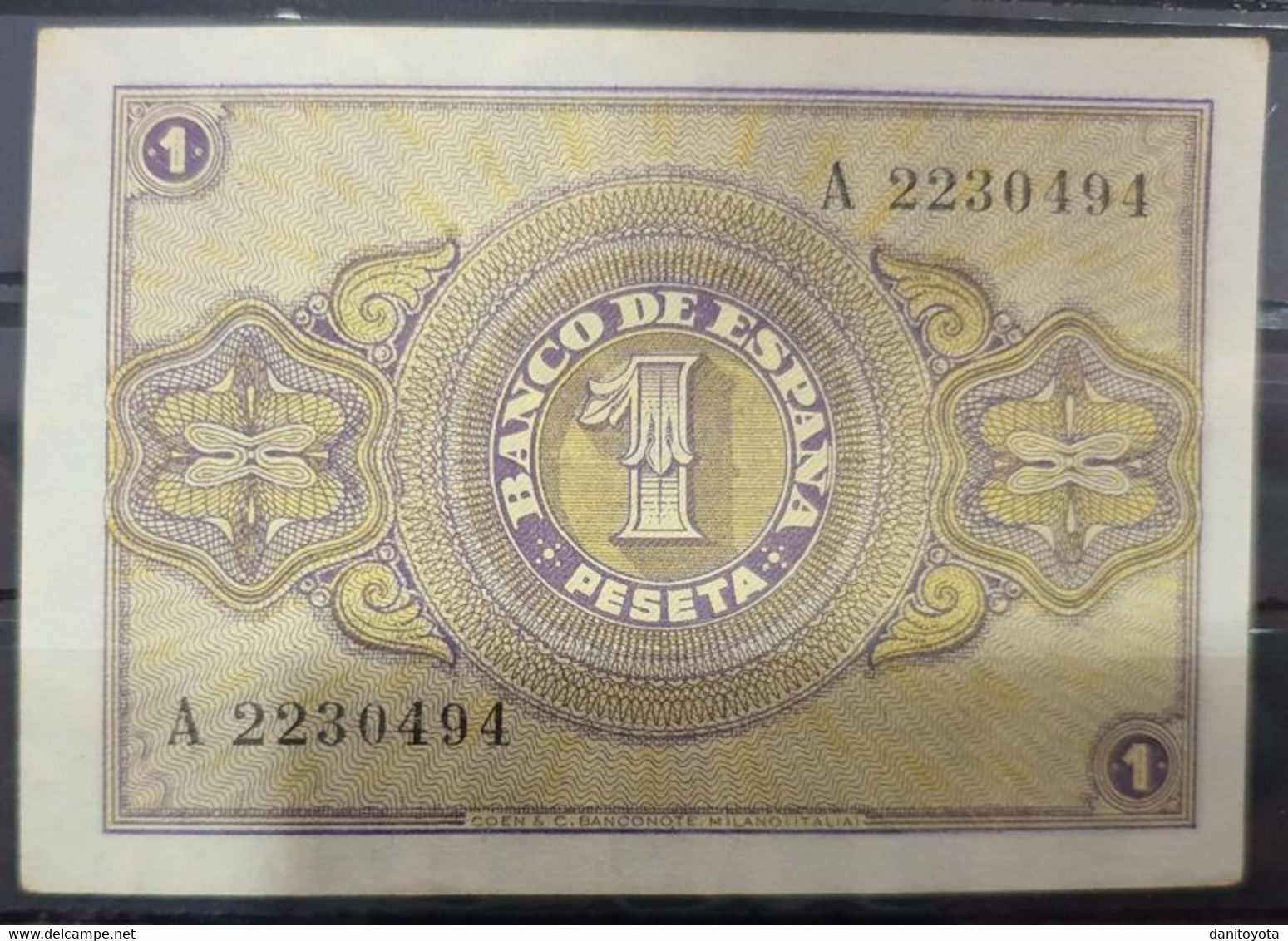 ESPAÑA.  EDIFIL 425.  1 PTA 12 DE OCTUBRE DE 1937  SERIE A,   SIN CIRCULAR. - 1-2 Pesetas