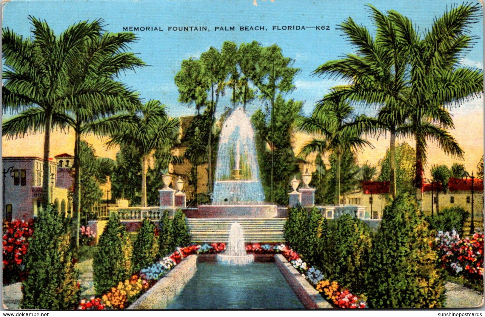 Florida Palm Beach Memorial Fountain 1951 - Palm Beach