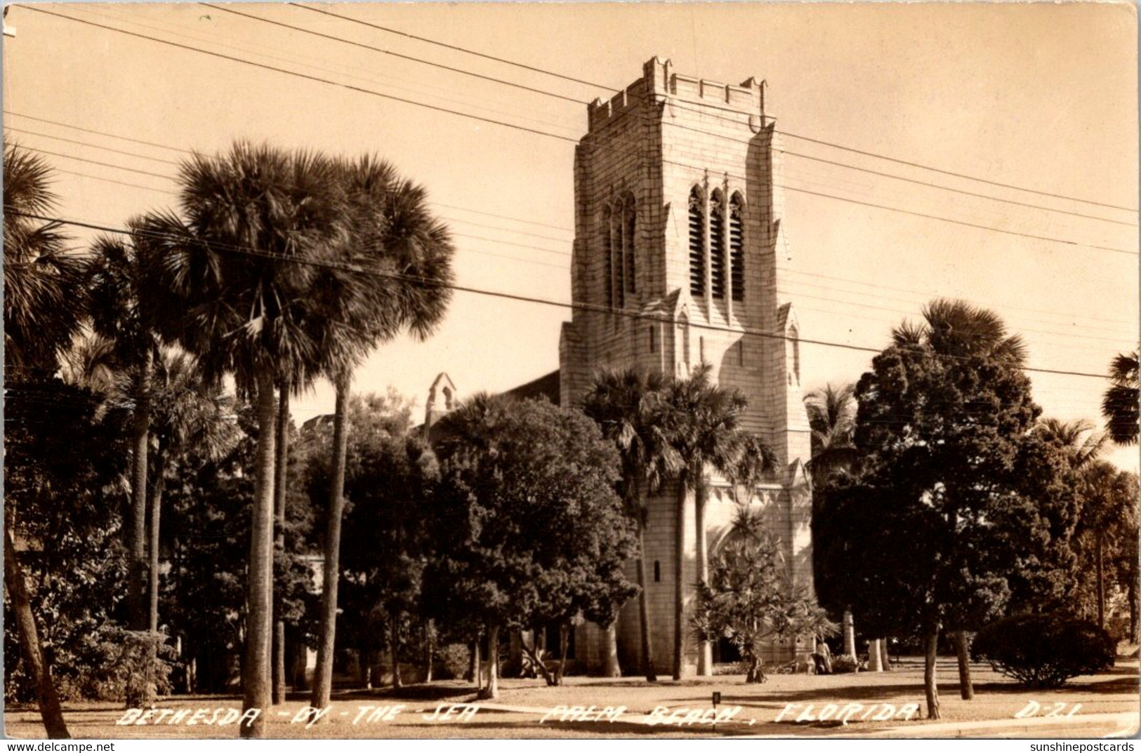 Florida Palm Beach Bethesda By-The-Sea Episcopal Church Real Photo - Palm Beach