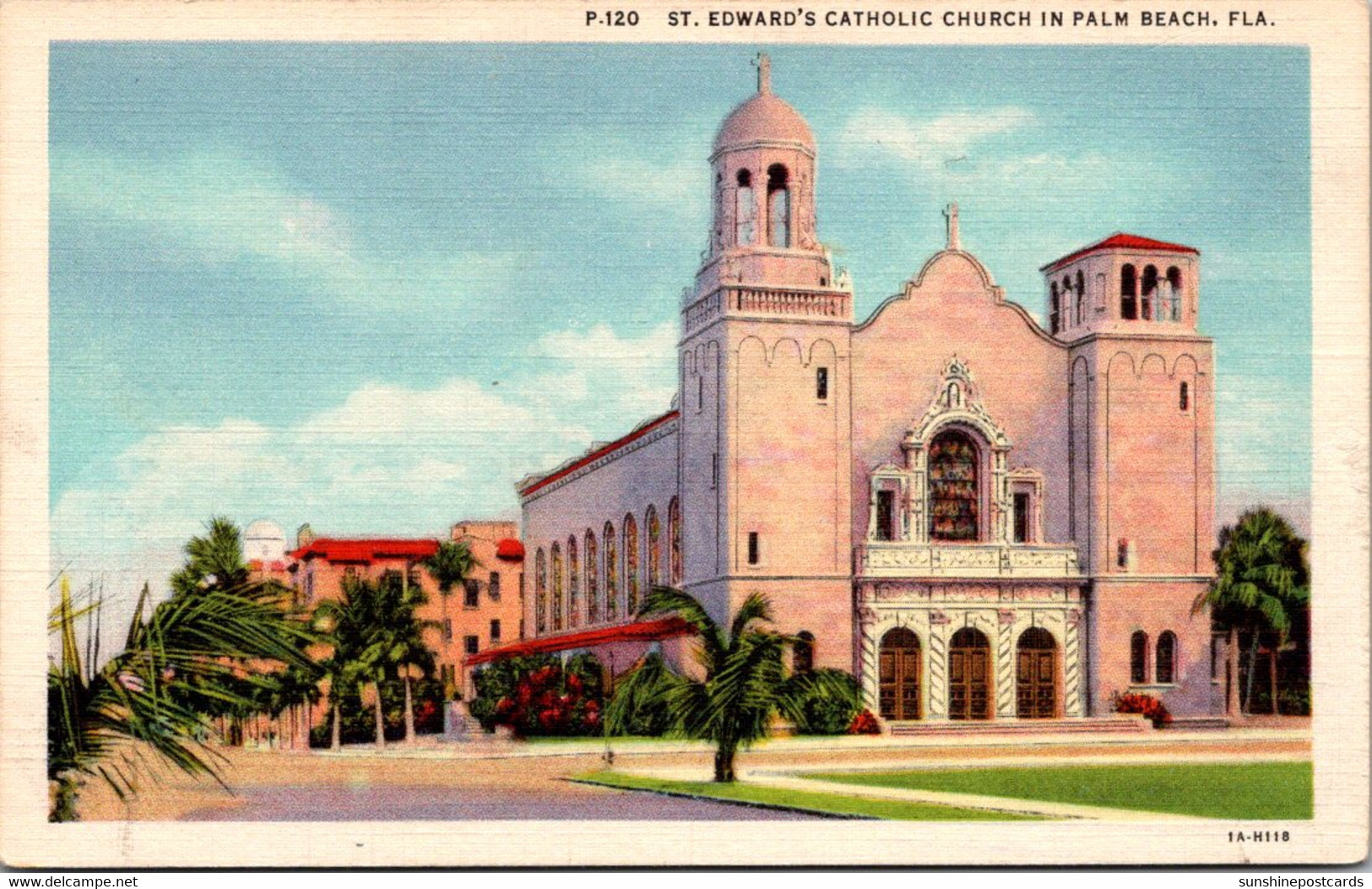 Florida Palm Beach St Edward's Catholic Church Curteich - Palm Beach