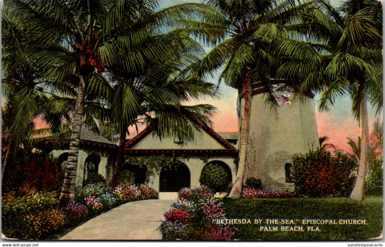 Florida Palm Beach Bethesda By-The-Sea Episcopal Church 1910 Curteich - Palm Beach