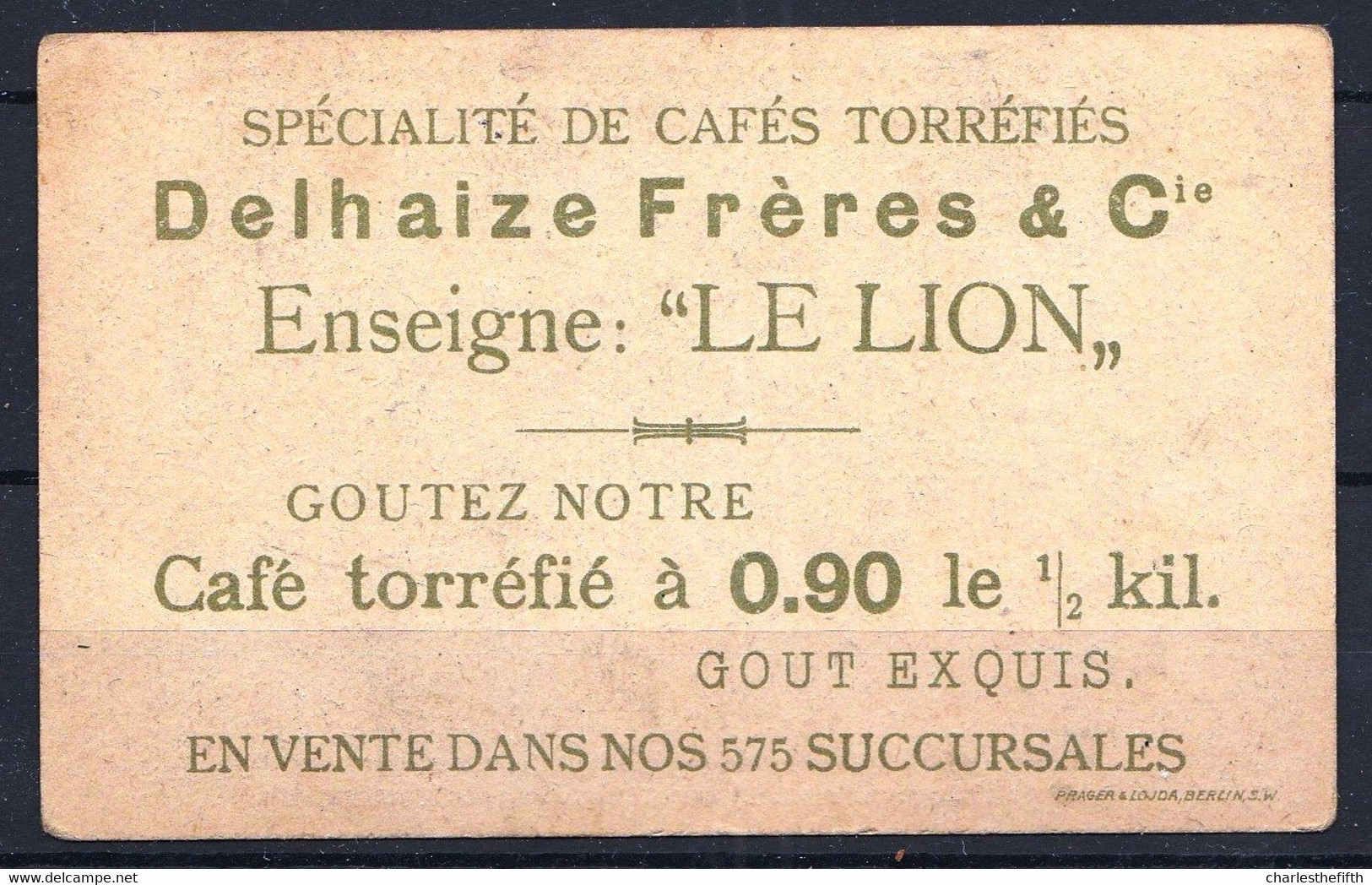 CHROMO DELHAIZE - Cafés - Coffee - * NICOLAS I , SOUVERAIN DE MONTENEGRO * édit. PRAGER & LOJDA BERLIN - Autres & Non Classés