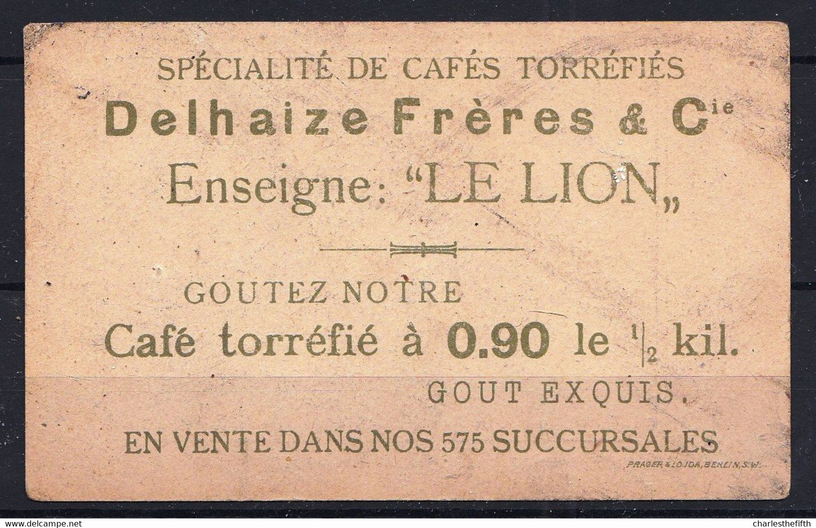 CHROMO DELHAIZE - Cafés - Coffee - * LORD ROBERTS GENERAL WWI * édit. PRAGER & LOJDA BERLIN - Autres & Non Classés