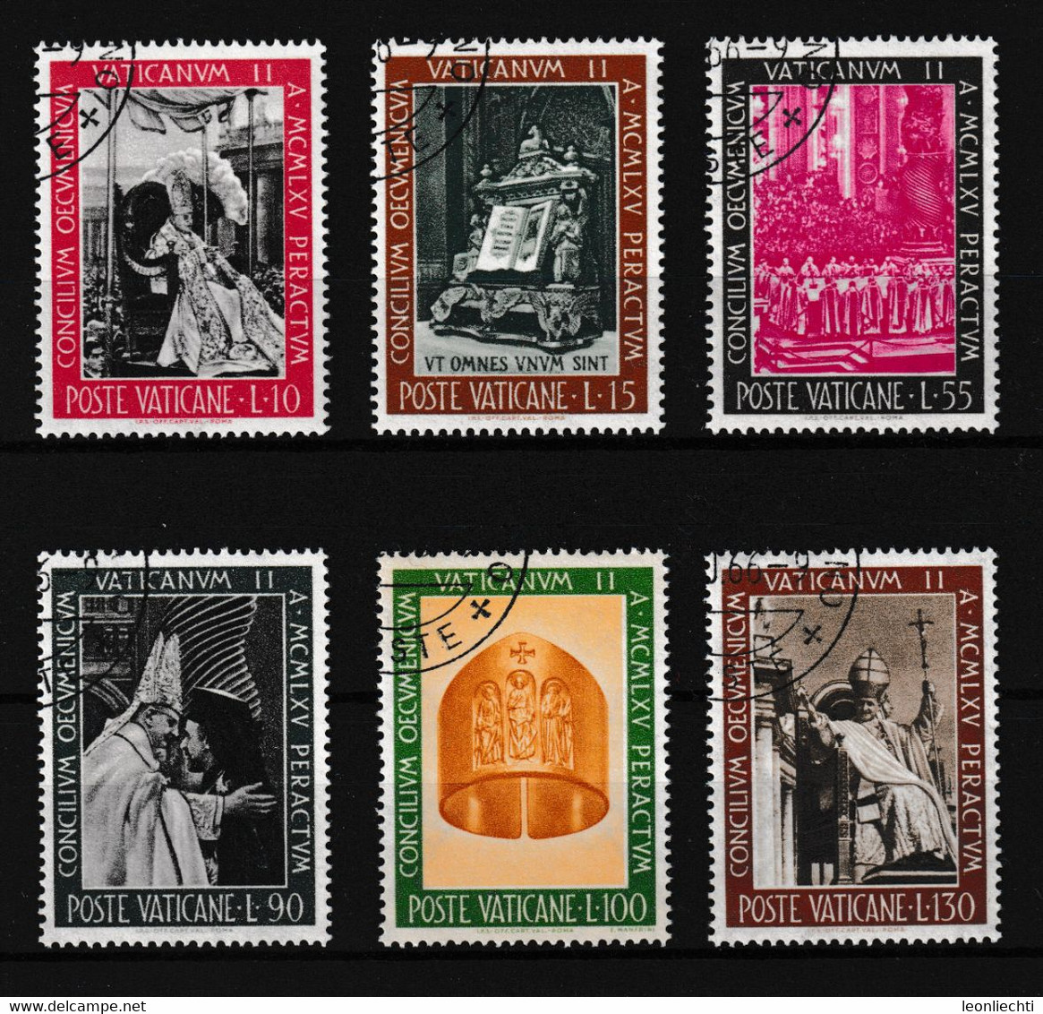 1966 Vatikan Mi:(o) 508-513. Abschluss Des Konzils,Papst Joh.XXIII,Evangeienbuch,Konzelbration,Bruderkuss,Bischofsring - Used Stamps