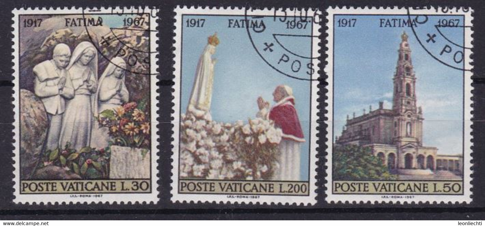1967 Vatikan Mi: (o) 528 - 530. 50. Jahrestag Der Erscheinung Von Fatima - Usados