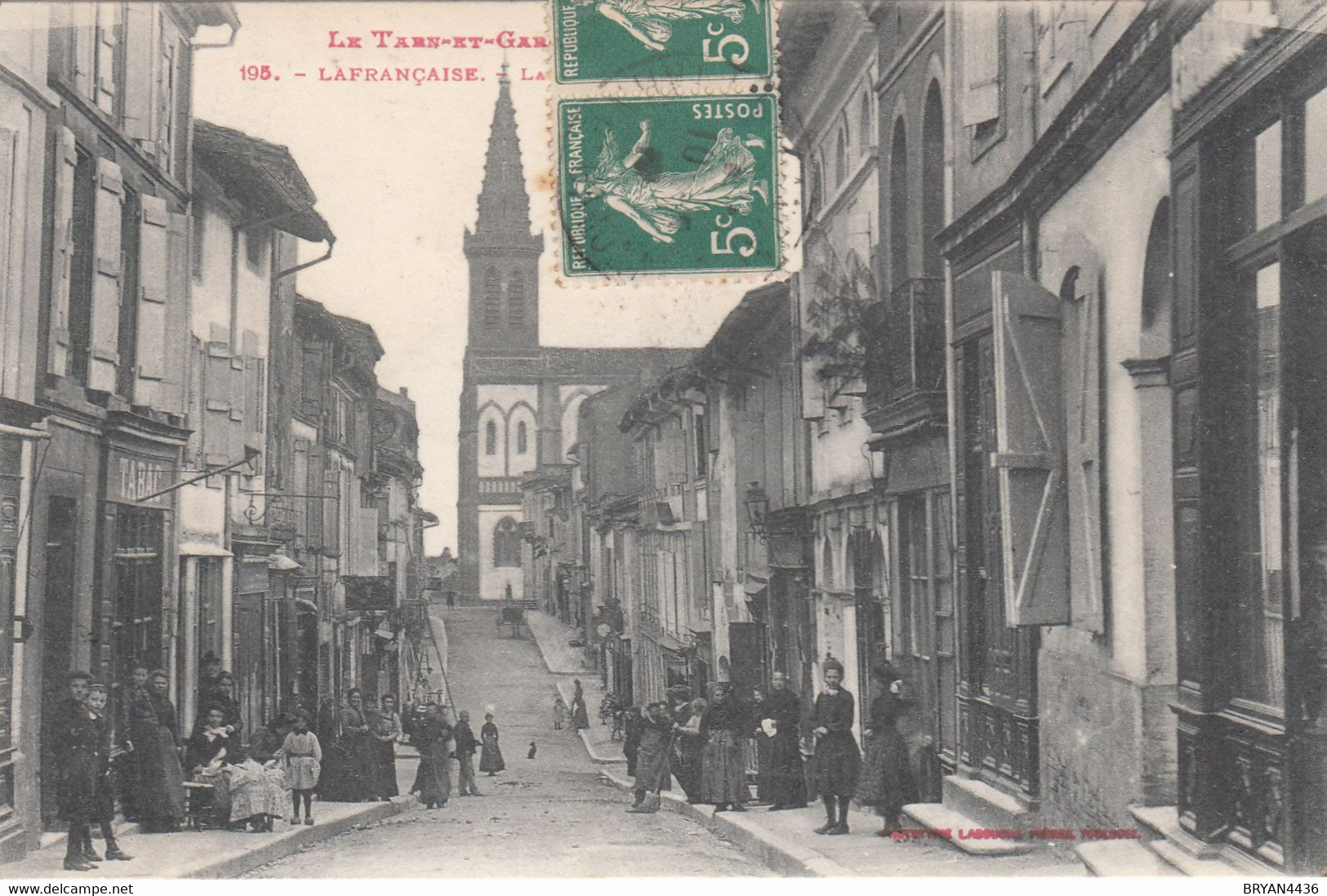 82 - LAFRANCAISE - TARN ET GARONNE - TABAC - ANIMEE  - VOIR 2 SCANS - Lafrancaise