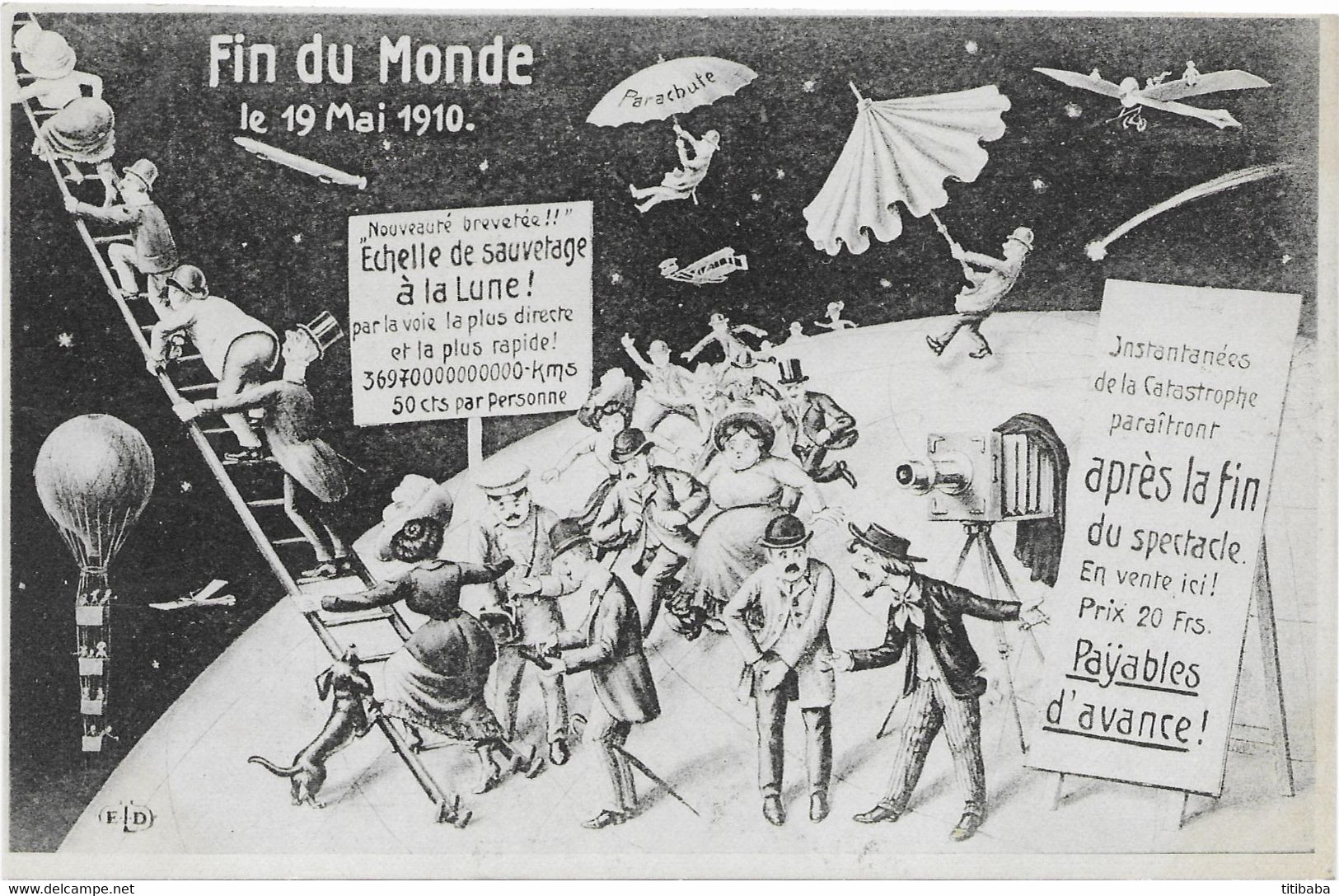 La Fin Du Monde 19 Mai 1910 Comète De Halley Surrealisme - Astronomie