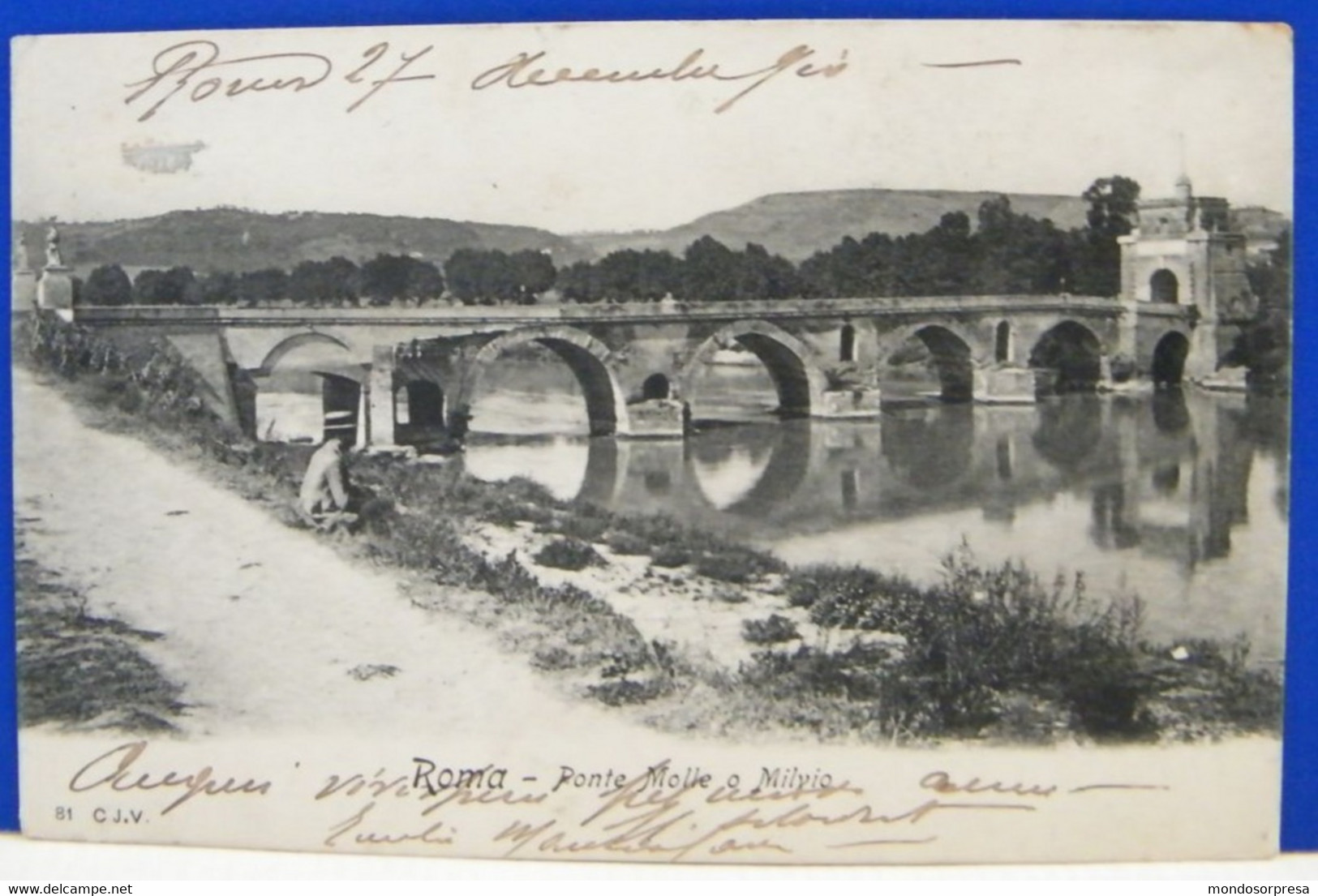 (R) ROMA - ANIMATA -  PONTE MOLLE O MILVIO  - VIAGGIATA 1910 - Pontes