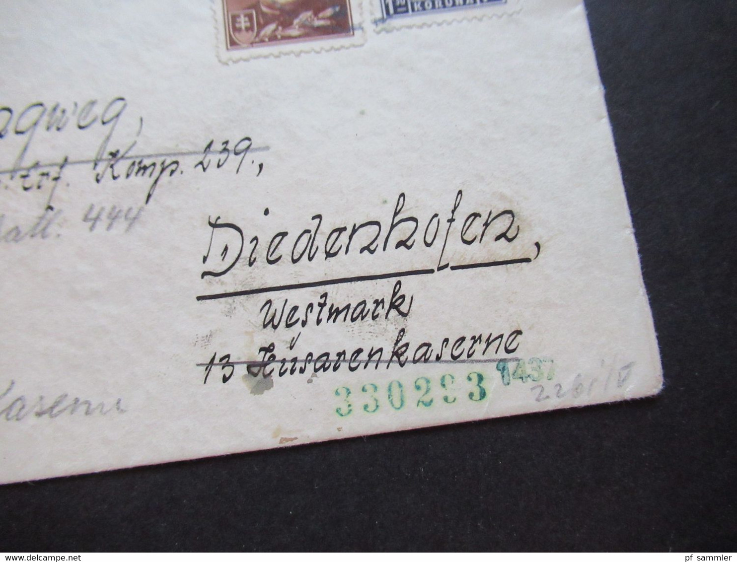 Slovesko / Slowakei 1942 Zensurbrief Mit Inhalt Nach Diedenhofen Westmark Husarenkaserne Weitergeleitet / Mehrfachzensur - Cartas & Documentos