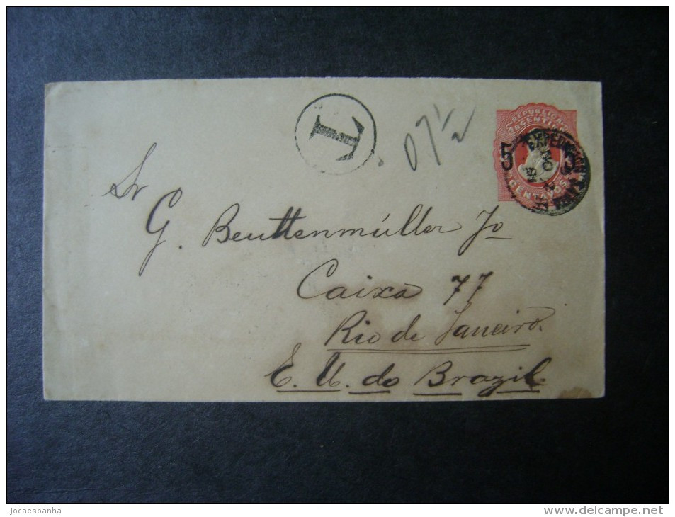 ARGENTINA - TICKET TAXED POSTAL BUENOS AIRES SENT TO RIO DE JANEIRO (BRAZIL), IN 1891 IN THE STATE - Brieven En Documenten