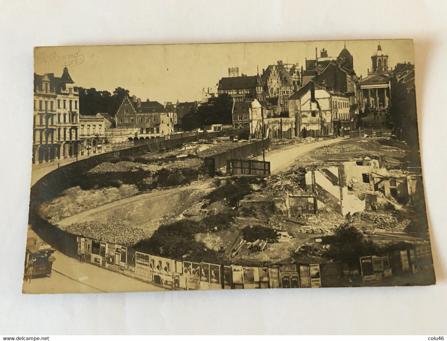 Rare Carte Postale Fin 19e Début 1900 Travaux Démolition Quartier Saint Roch Construction Mont Des Arts - Squares