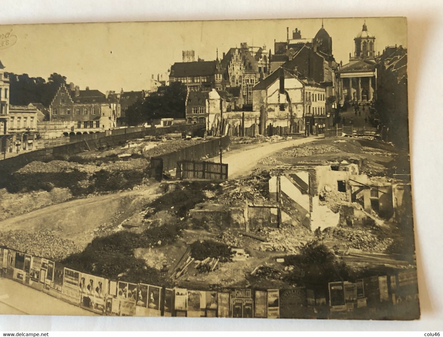 Rare carte postale fin 19e début 1900 travaux démolition quartier saint roch construction mont des arts