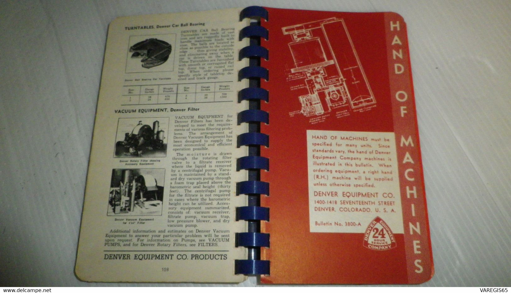 DENVER - EQUIPMENT PRODUCTS - BULLETIN N° 3800 - EDITION 1938 - ÉQUIPEMENT COMPLET DU BROYEUR, DU CONCASSEUR AU FILTRE