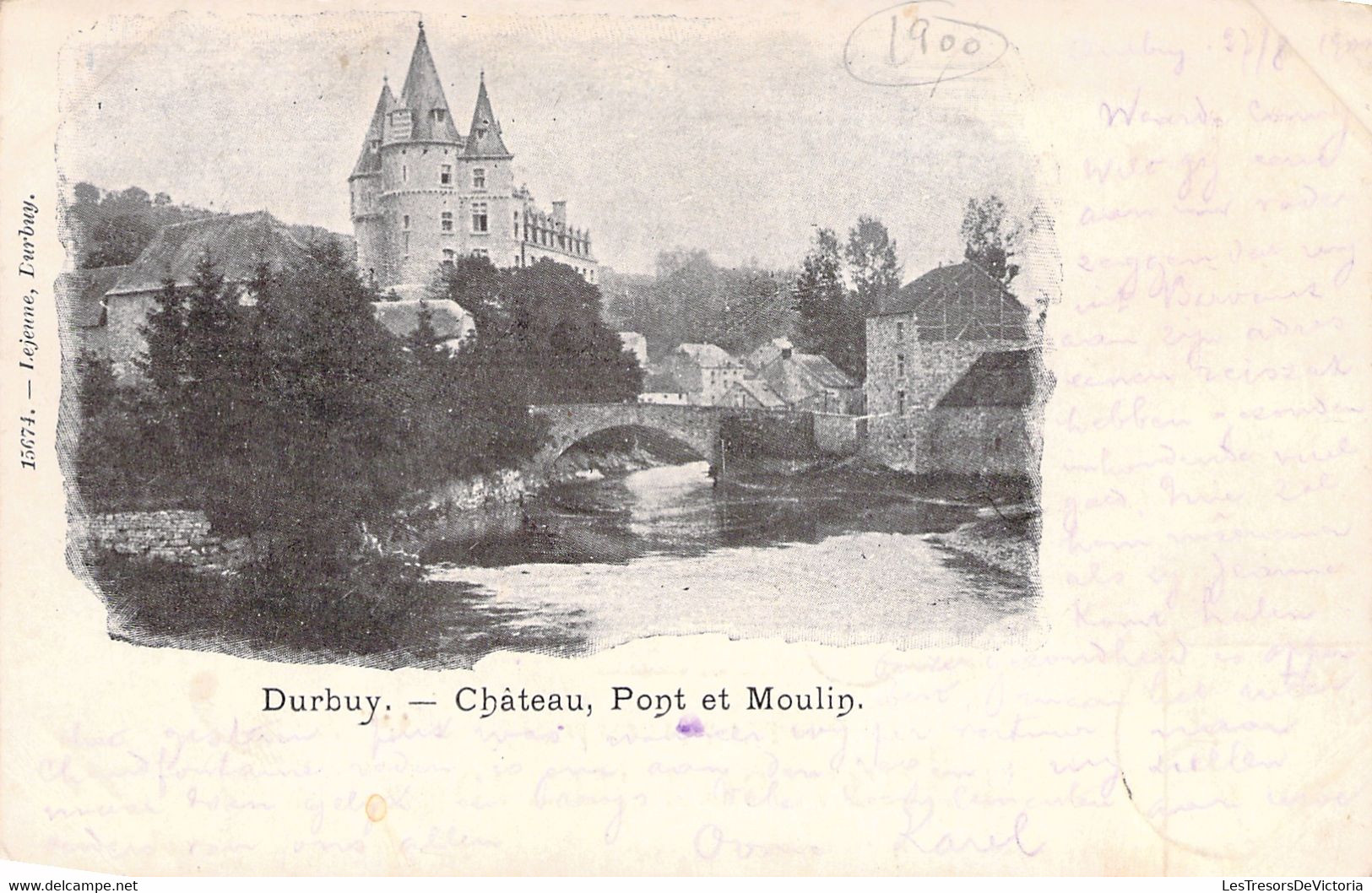 CPA Durbuy - Chateau Pont Et Moulin - Oblitéré En 1900 - Durbuy