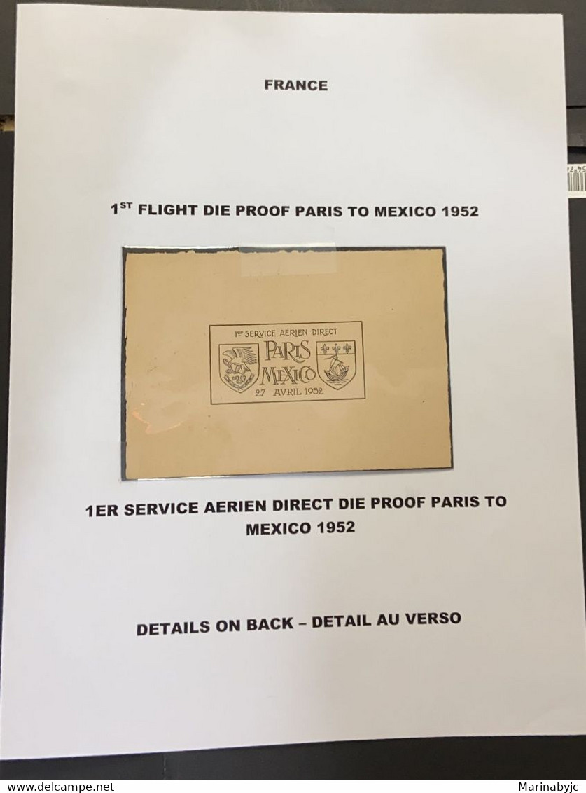 SO) 1952, CANCELED TEST OF THE FIRST AIRFRANCE PARIS FLIGHT TO MEXICO - Altri & Non Classificati