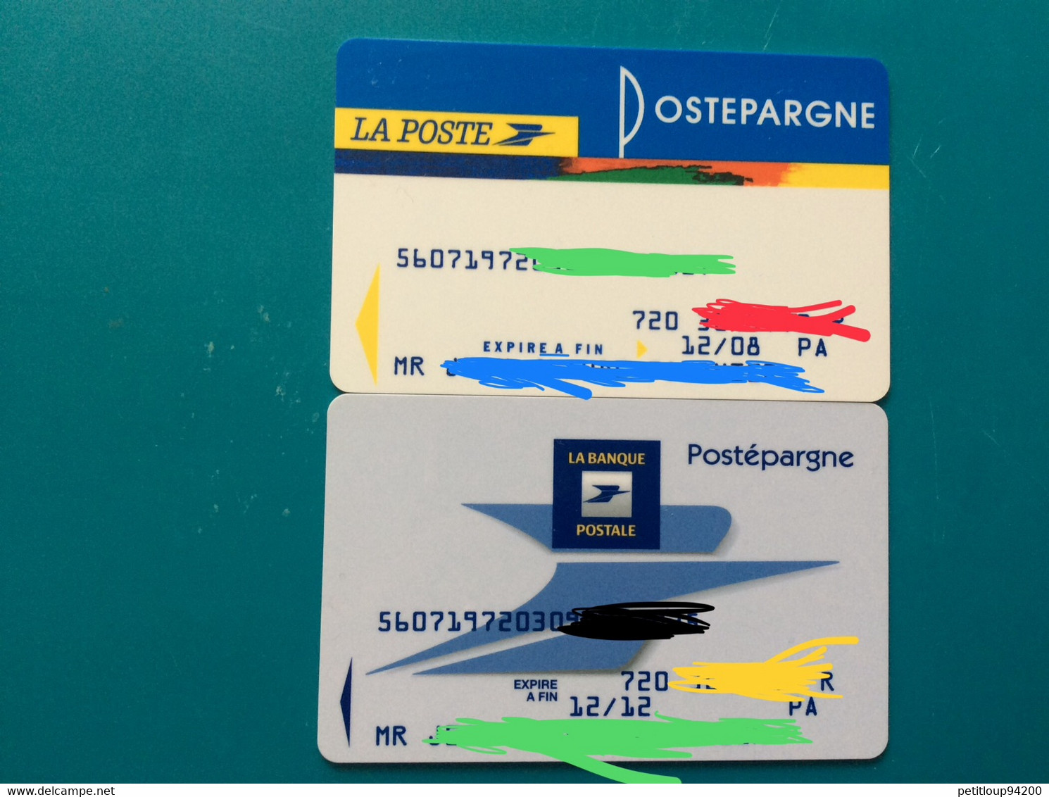 2 CARTES BANCAIRES  LA POSTE & LA BANQUE POSTALE  Postepargne - Cartes Bancaires Jetables