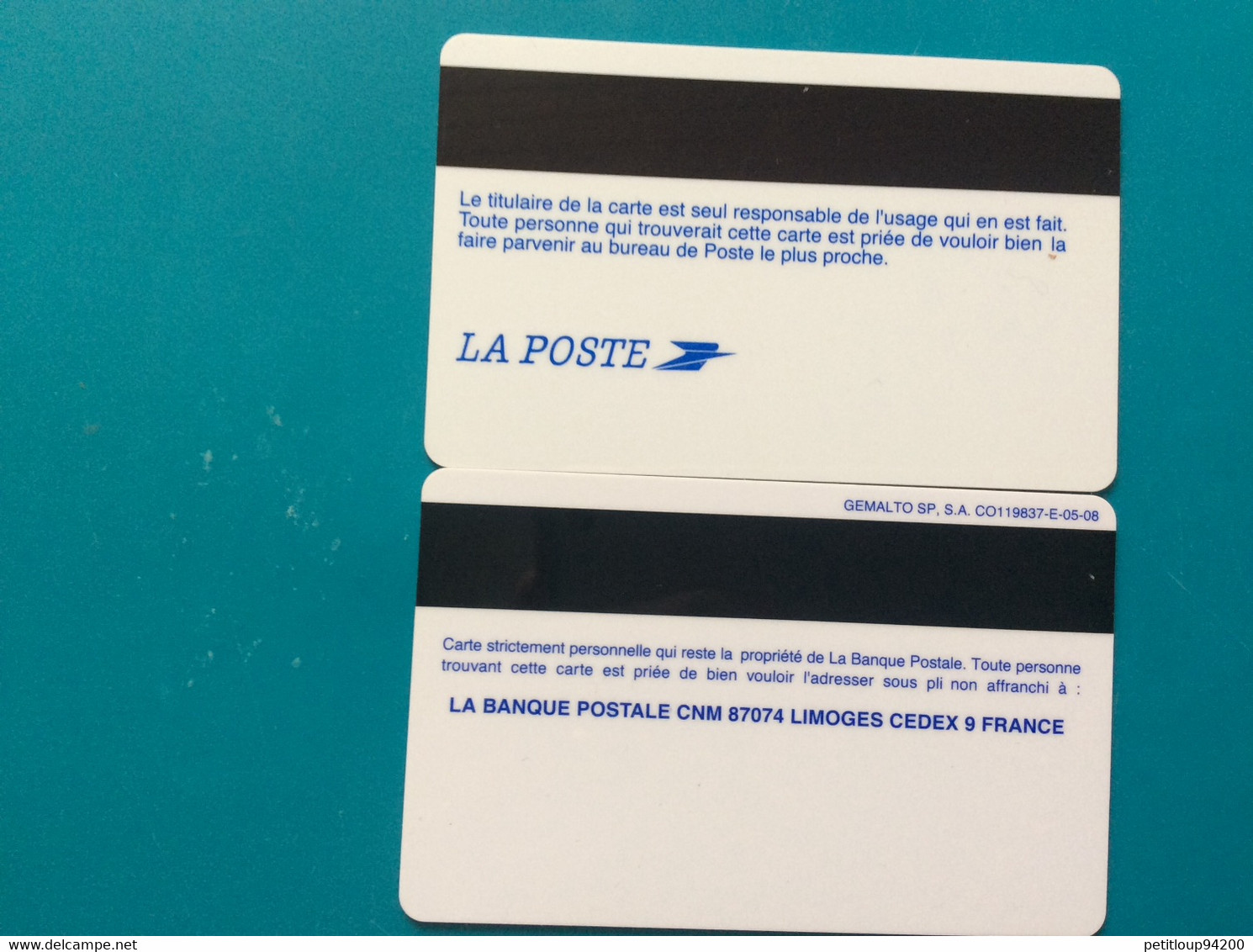 2 CARTES BANCAIRES  LA POSTE & LA BANQUE POSTALE  Postepargne - Disposable Credit Card