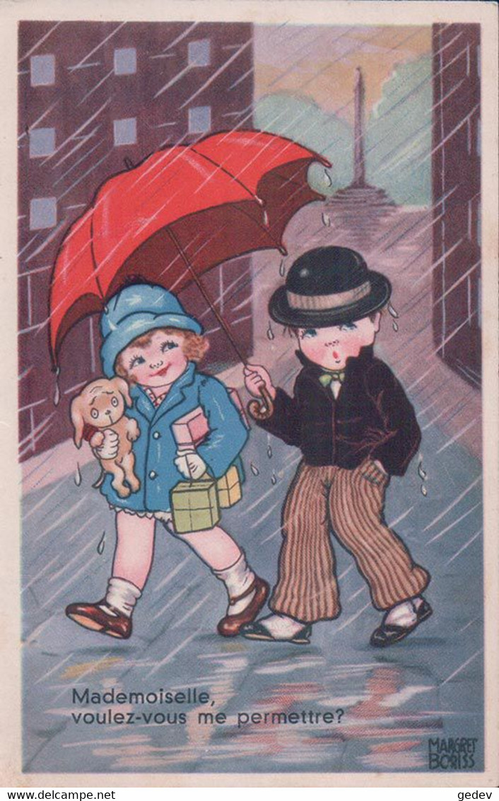 Margret Boriss Illustrateur, Coupe D'enfants Sous La Pluie Et Jouets (0333) - Boriss, Margret