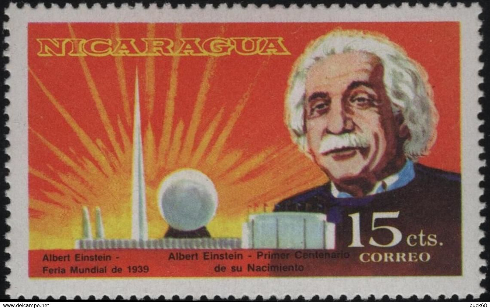 NICARAGUA 1133a ** MNH NOT ISSUED - Non émis Prix Nobel De Physique 1921 Albert EINSTEIN - Rare - Collector - Albert Einstein