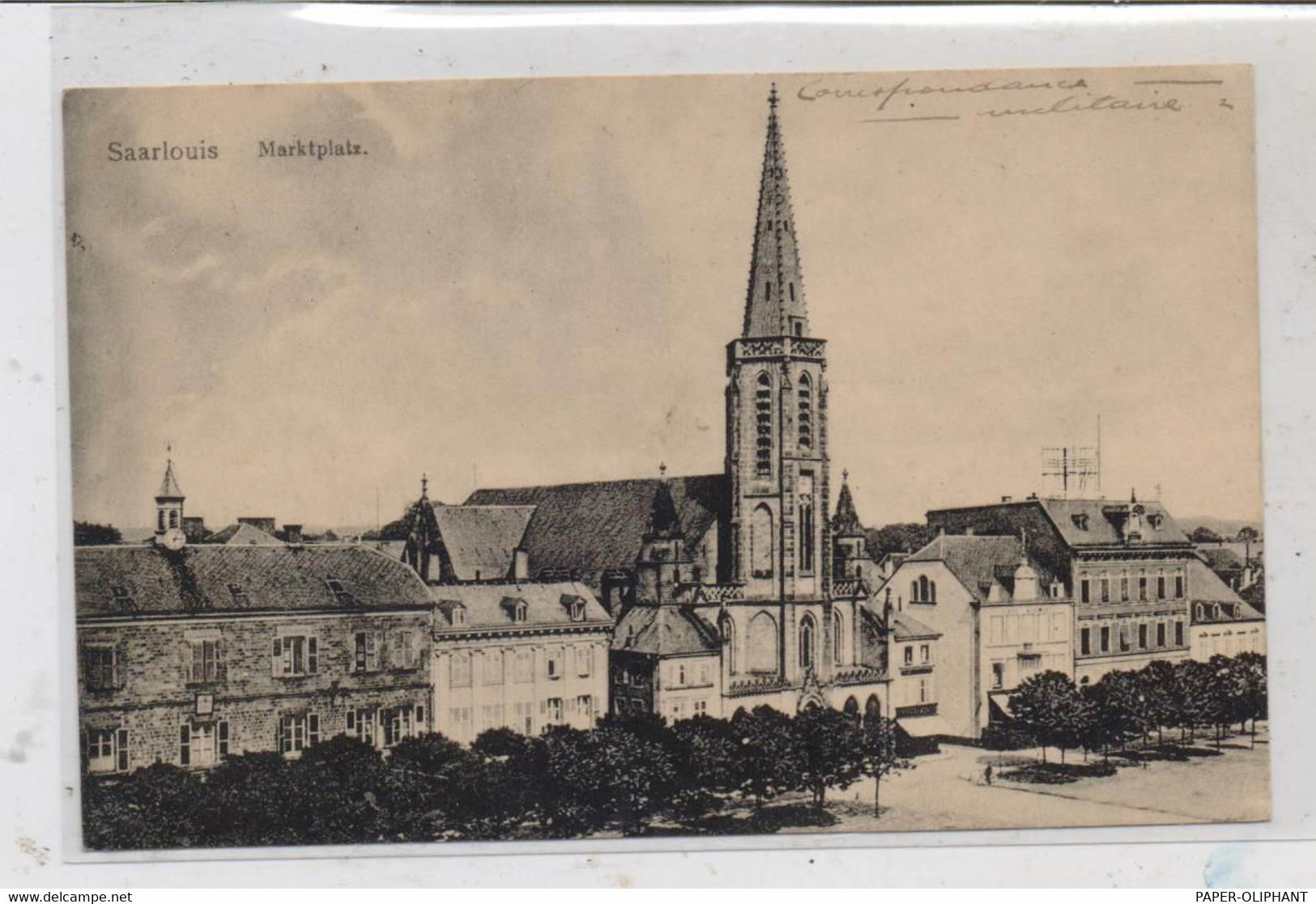 6630 SAARLOUIS, Marktplatz, Kirche, 1919 - Kreis Saarlouis